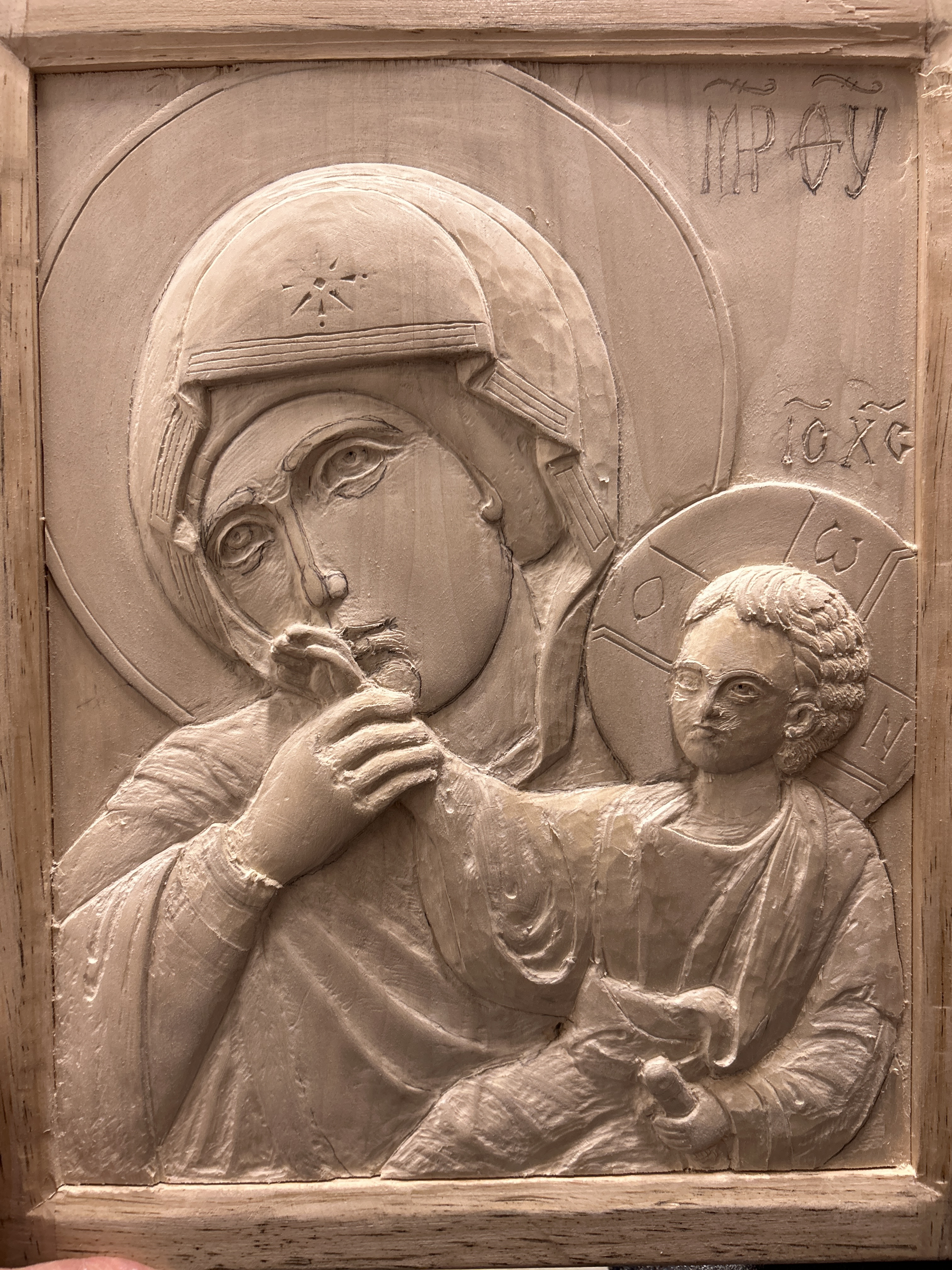 Hand-carved Wooden Religious Icon
