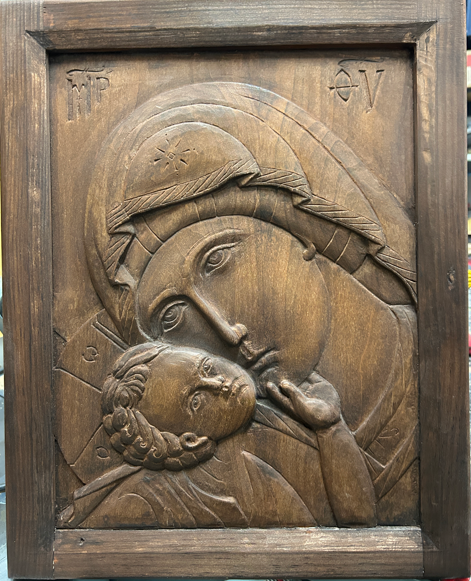 Hand-carved Wooden Religious Icon
