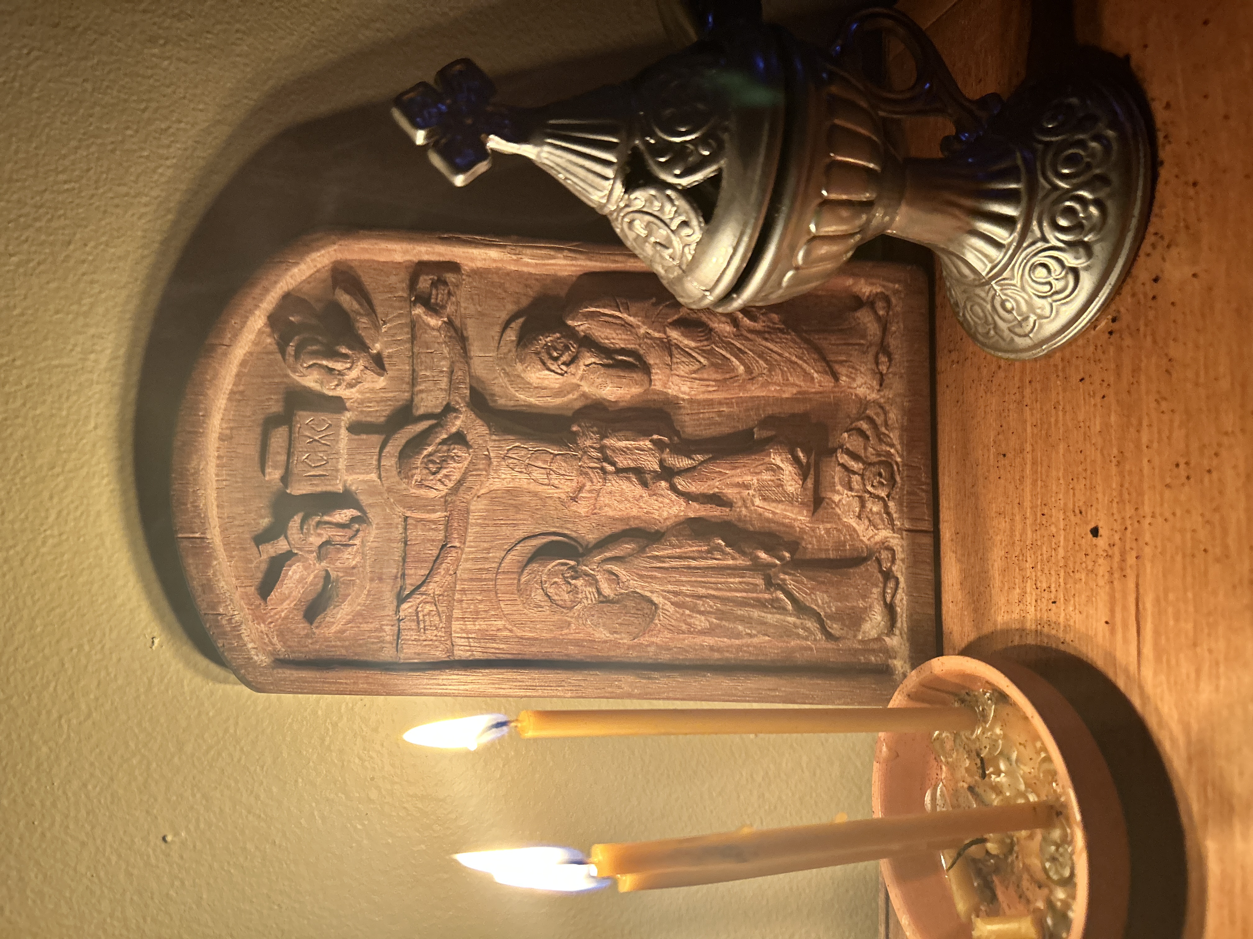 Hand-carved Orthodox Icon