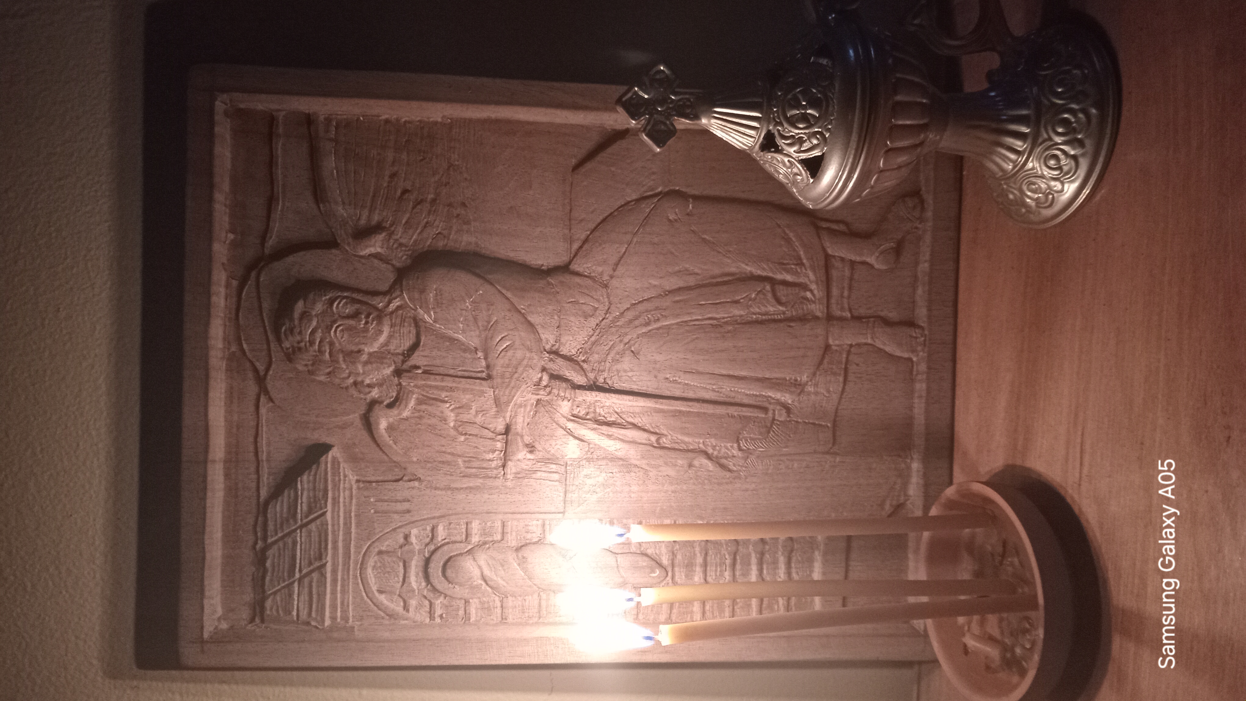 Wooden Religious Relief Plaque