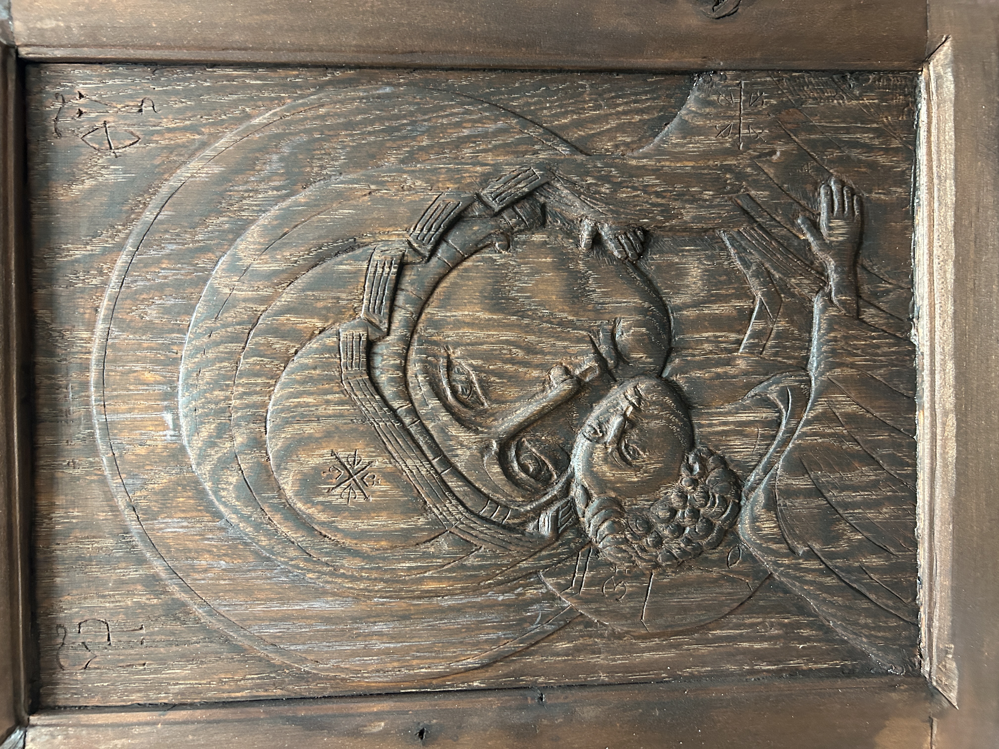 Hand-carved Wooden Icon Panel