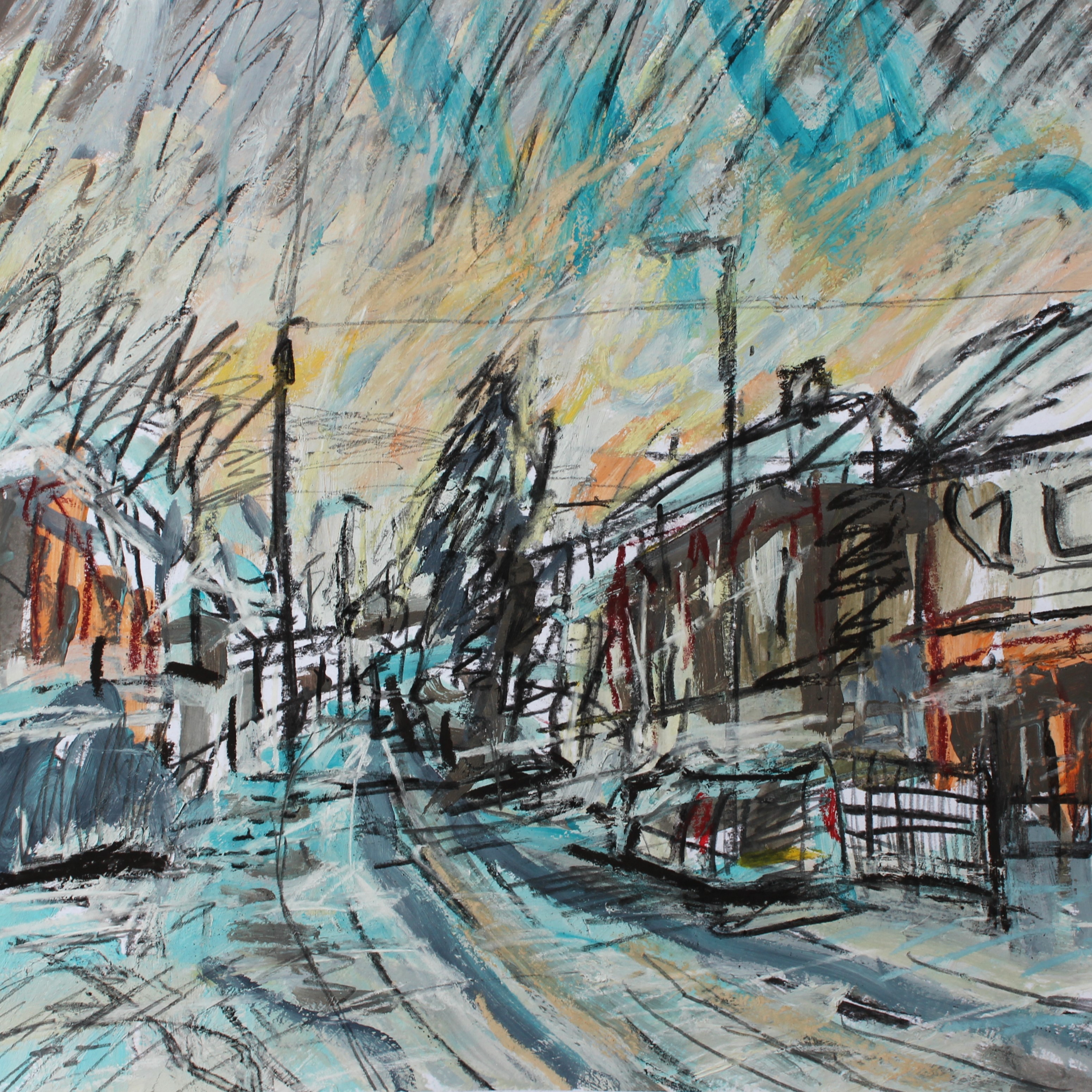 Snowy scene, Gorse Hill Estate