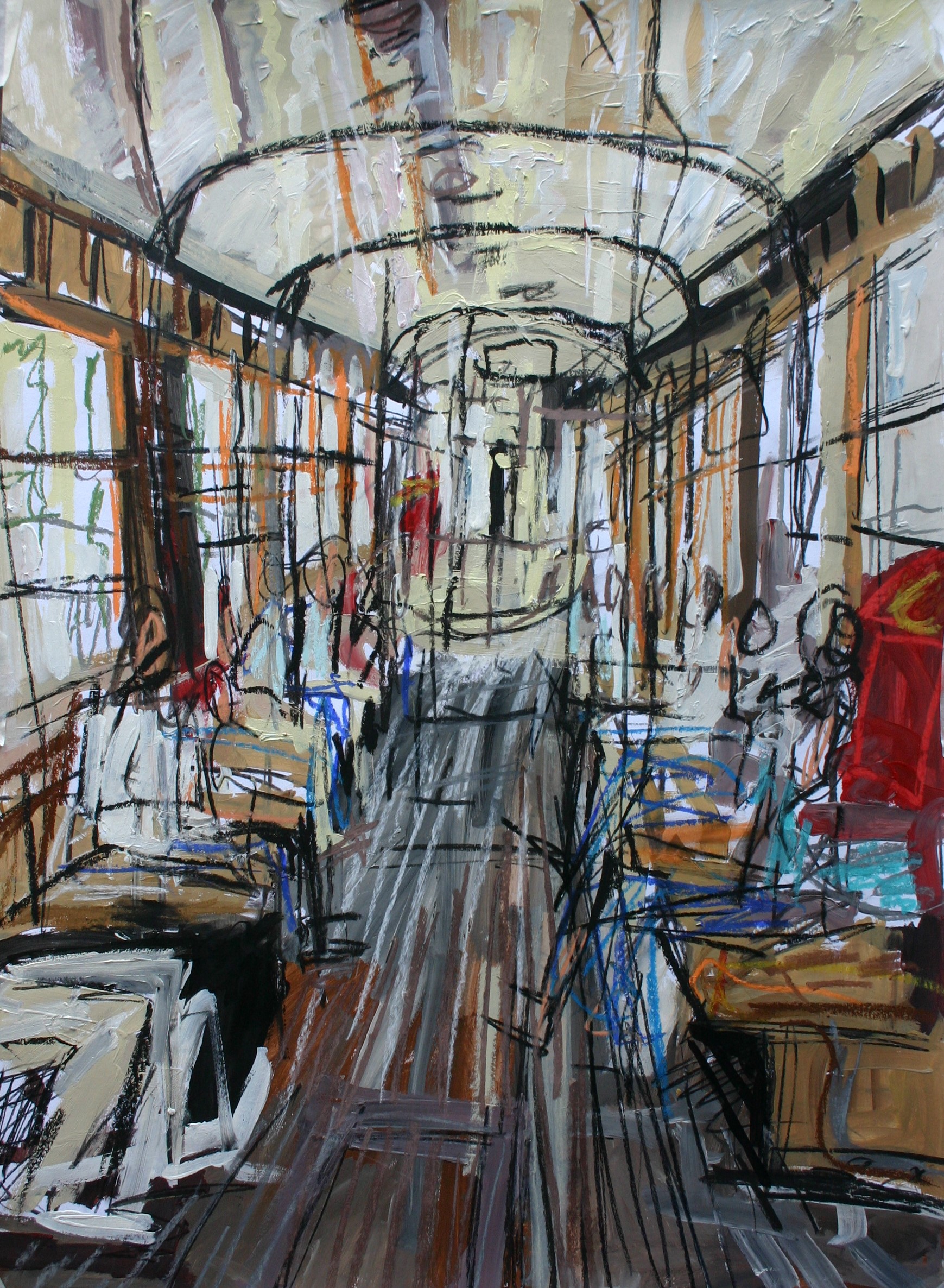 Old tram interior, Milan