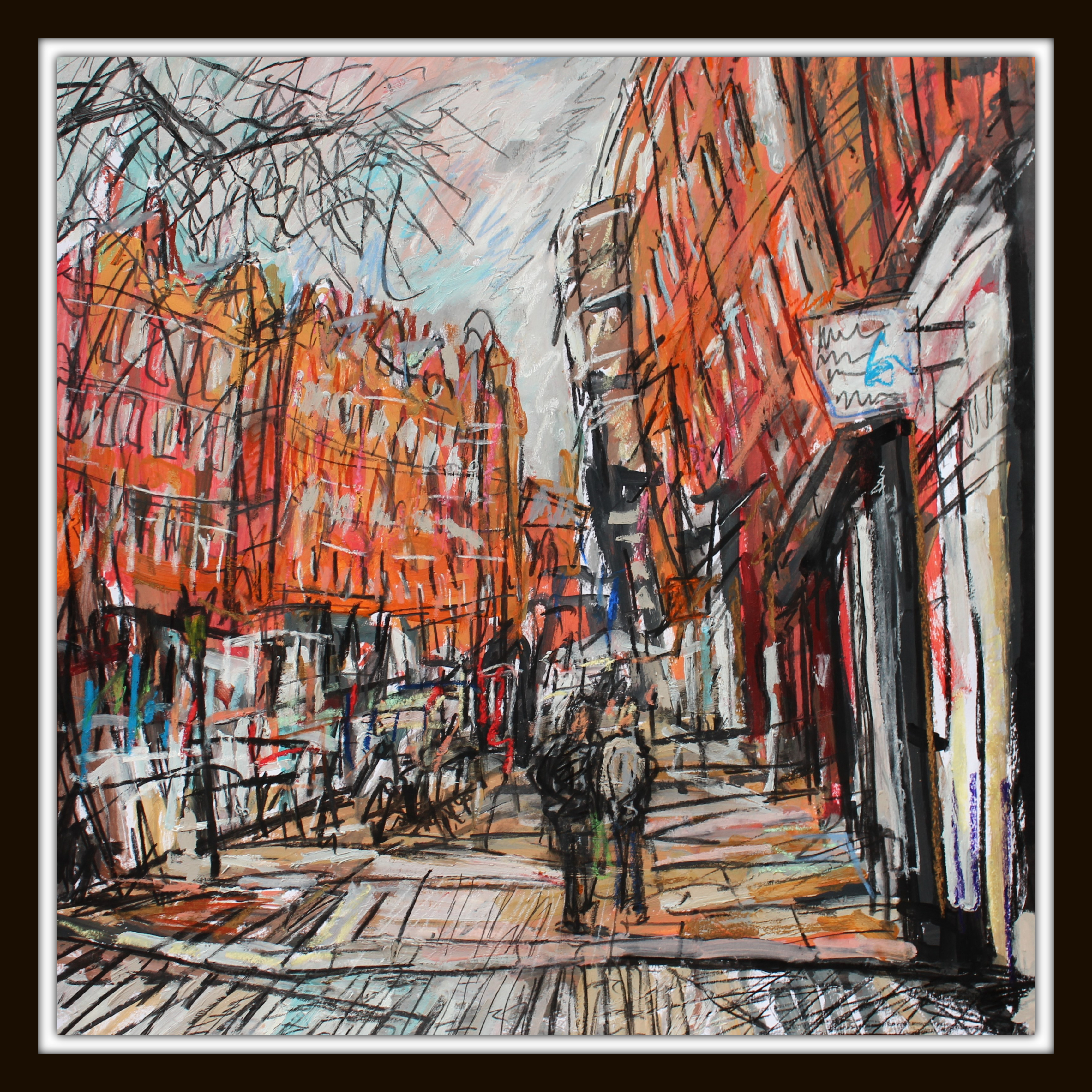 Couple walking in Hampstead village