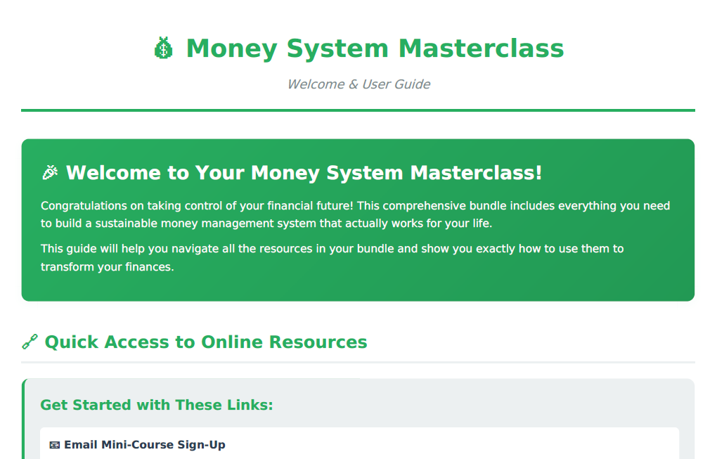 Money System Masterclass
