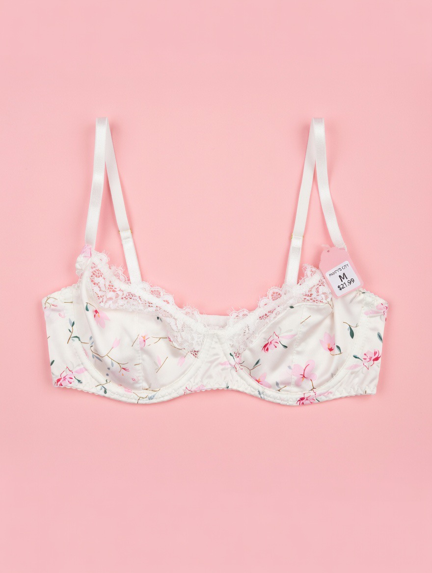 Tanga floral de satén