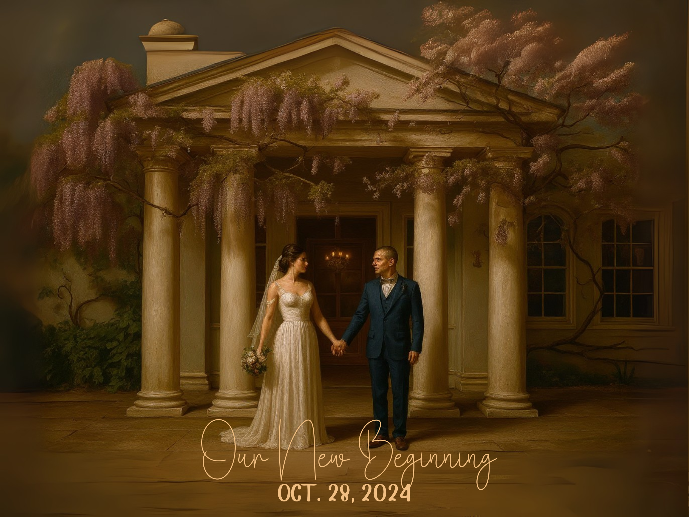 Personalized Wedding Portrait Digital Print - Style A
