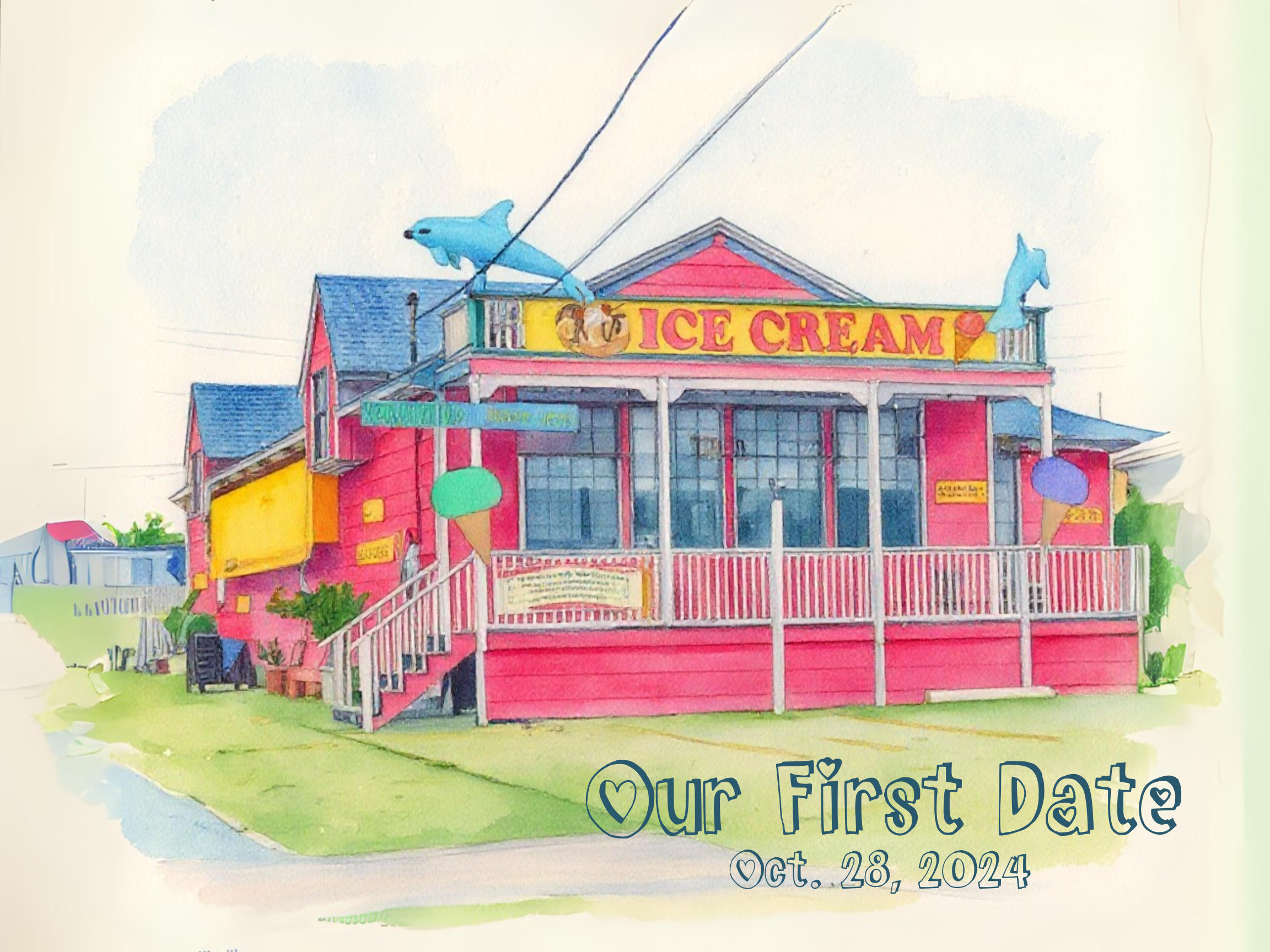 Personalized First Date/Anniversary Portrait Digital Print - Style B