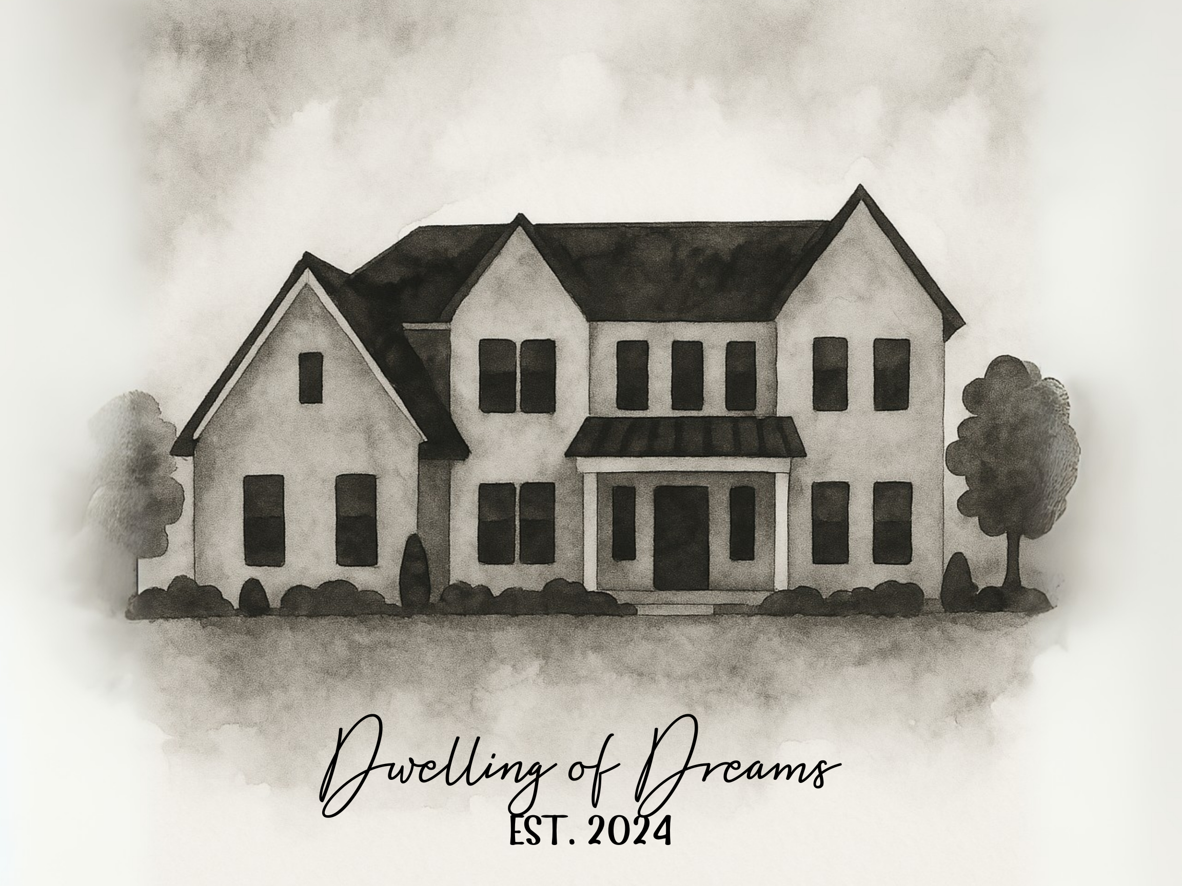 Personalized Home/Vacation Spot Portrait Digital Print - Style I