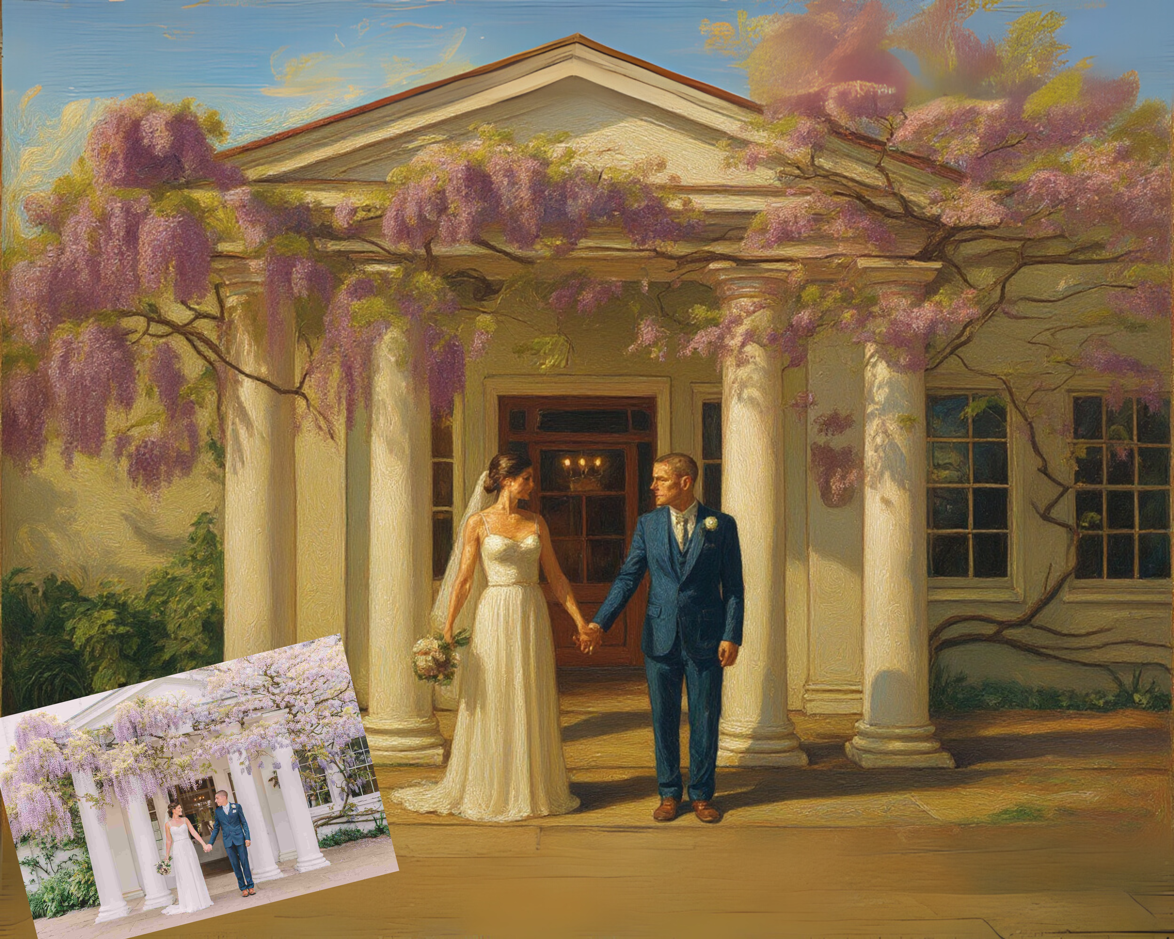 Personalized Wedding Portrait Digital Print - Style L