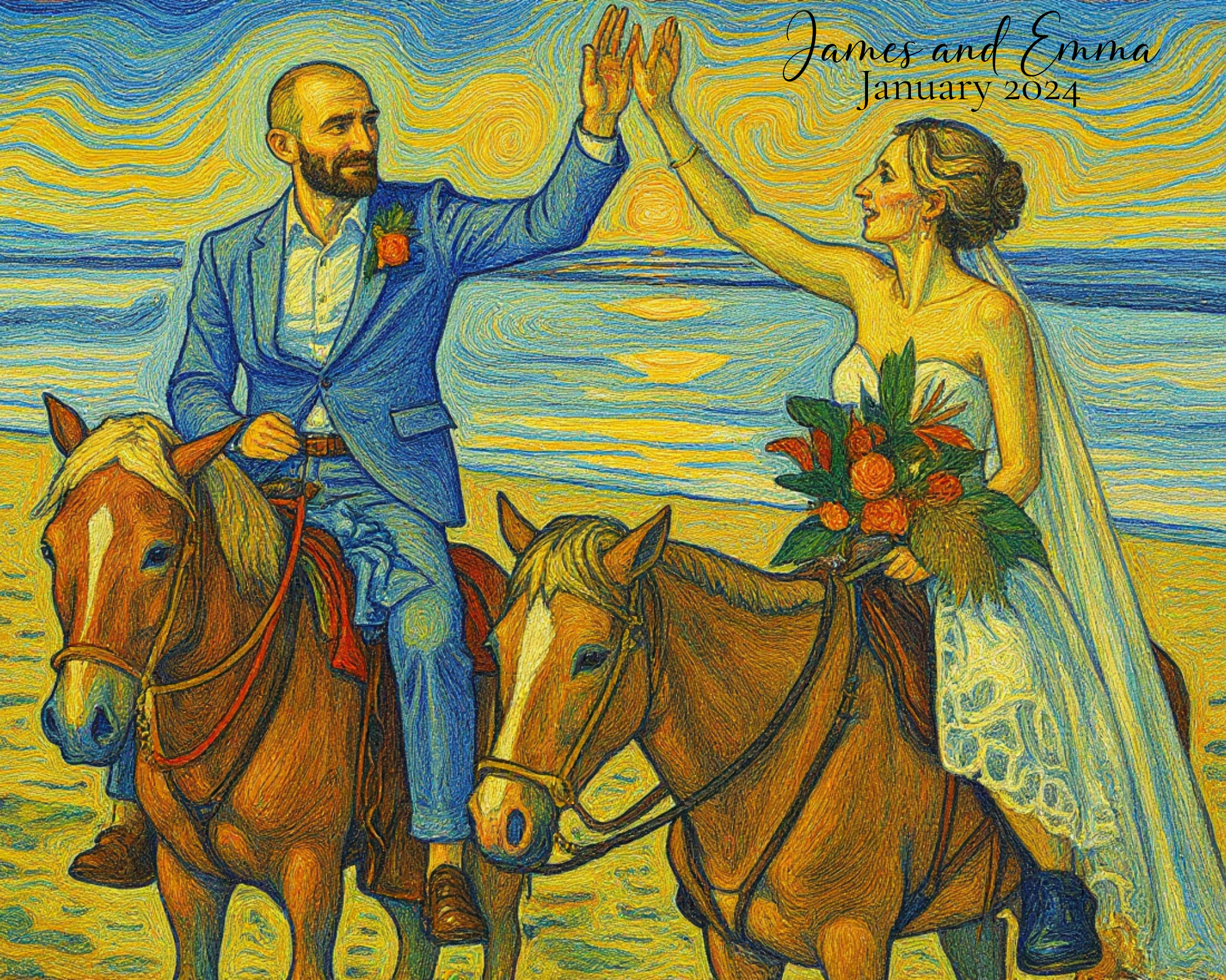 Personalized Couple/Family Portrait Digital Print - Style K