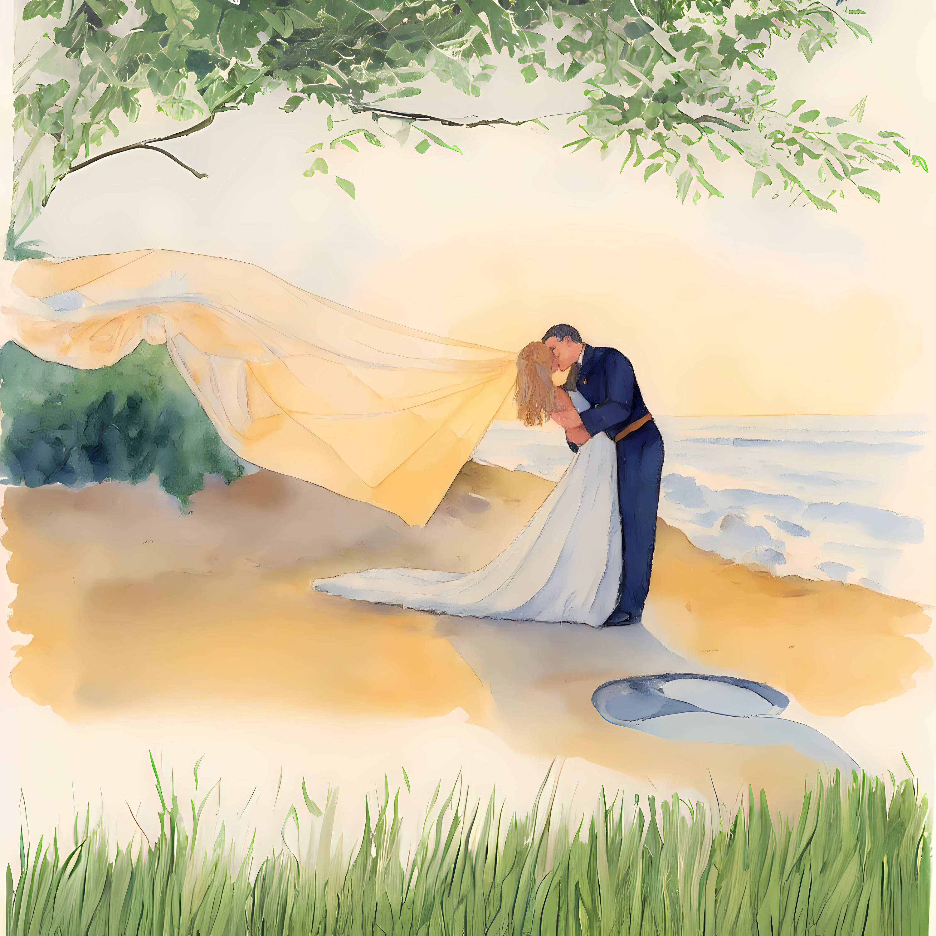 Personalized Couple/Family Portrait Digital Print - Style B