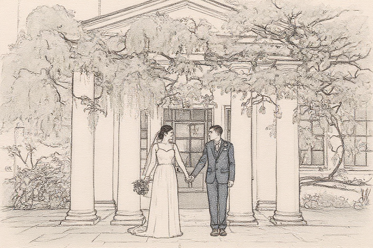 Personalized Wedding Portrait Digital Print - Style N