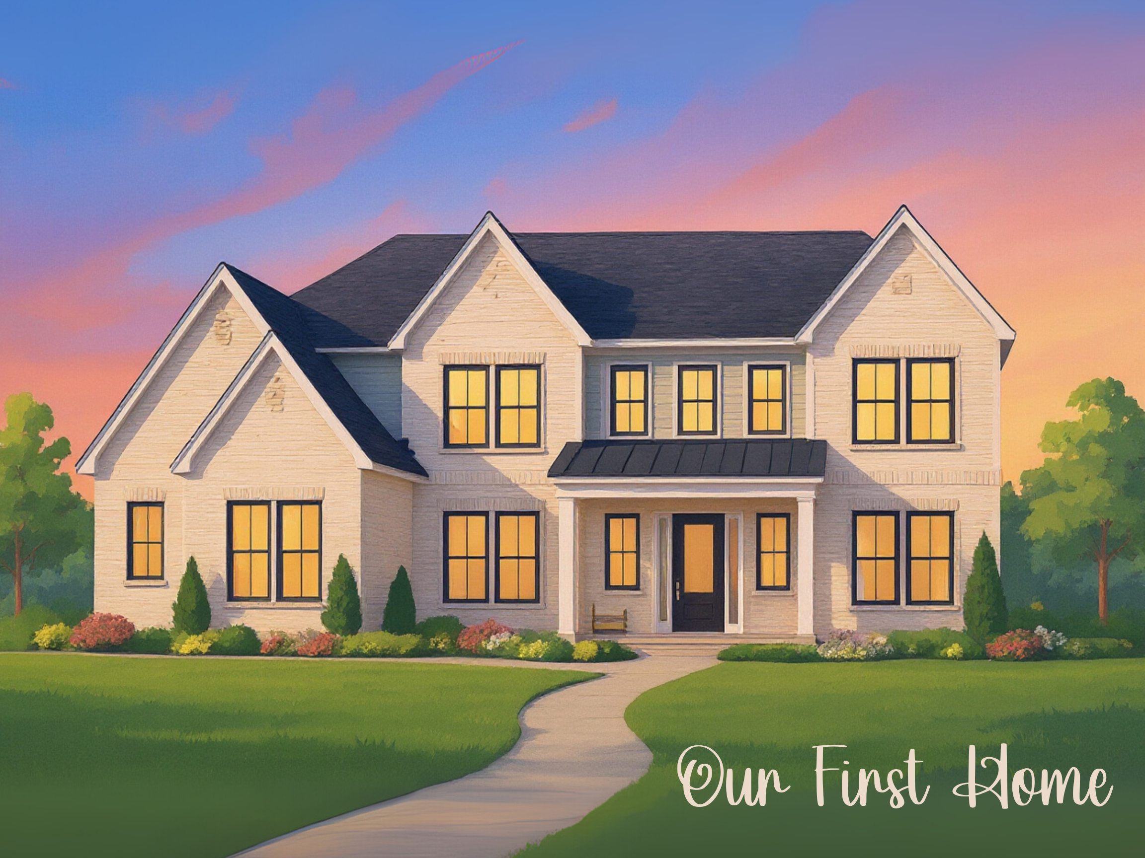 Personalized Home/Vacation Spot Portrait Digital Print - Style H