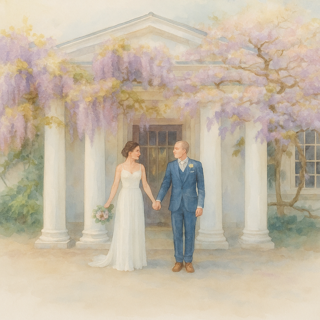 Personalized Wedding Portrait Digital Print - Style J