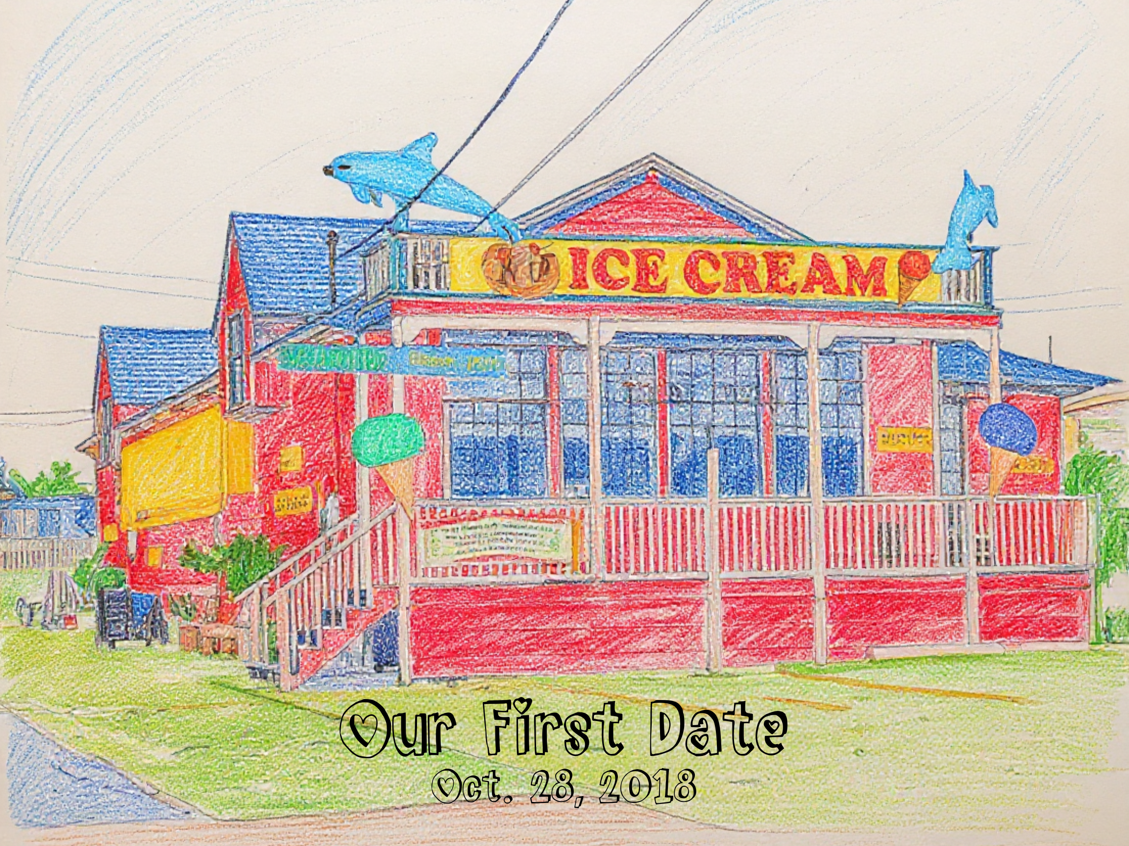 Personalized First Date/Anniversary Portrait Digital Print - Style O