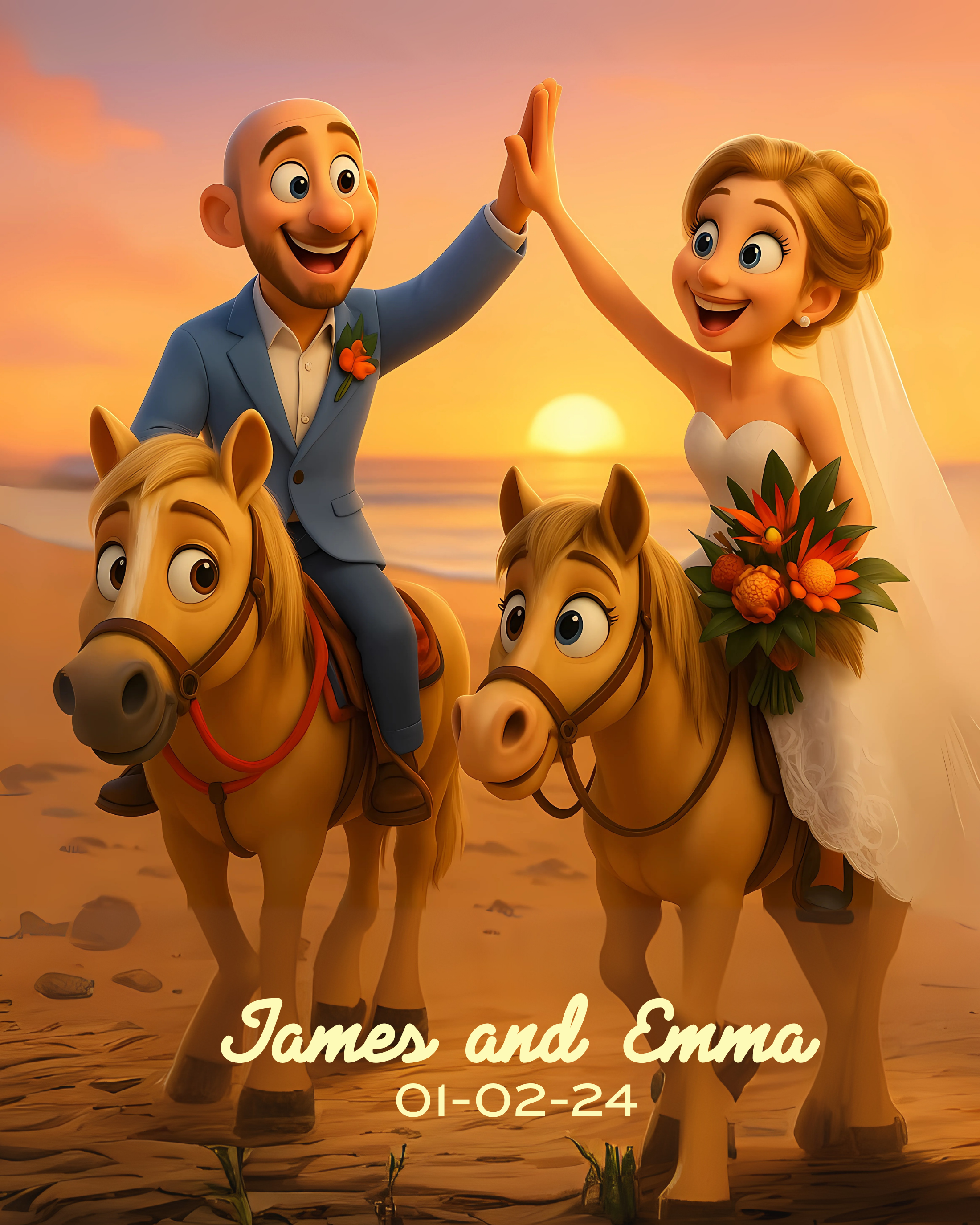 Personalized Couple/Family Portrait Digital Print - Style M