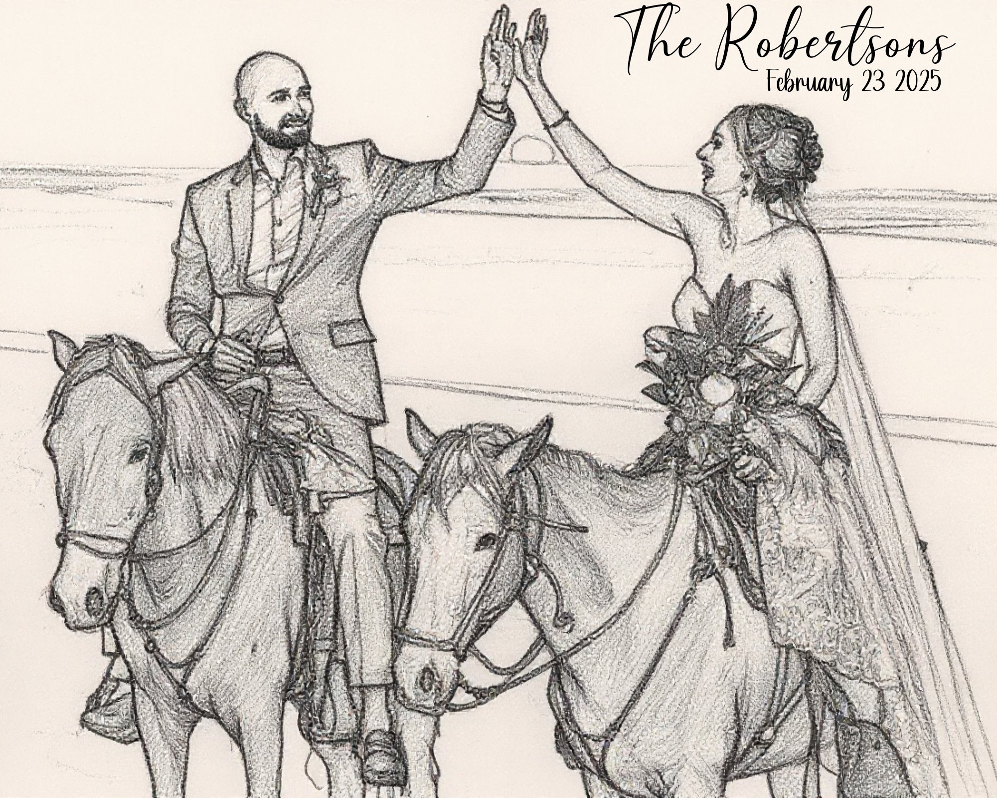 Personalized Couple/Family Portrait Digital Print - Style F