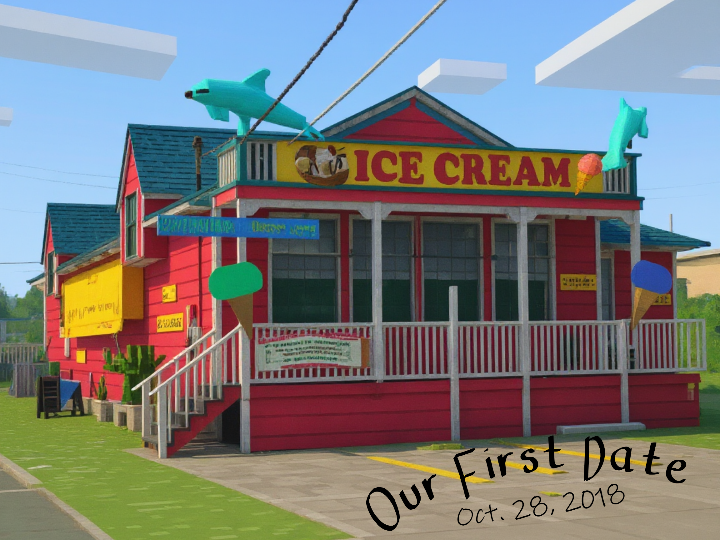 Personalized First Date/Anniversary Portrait Digital Print - Style E