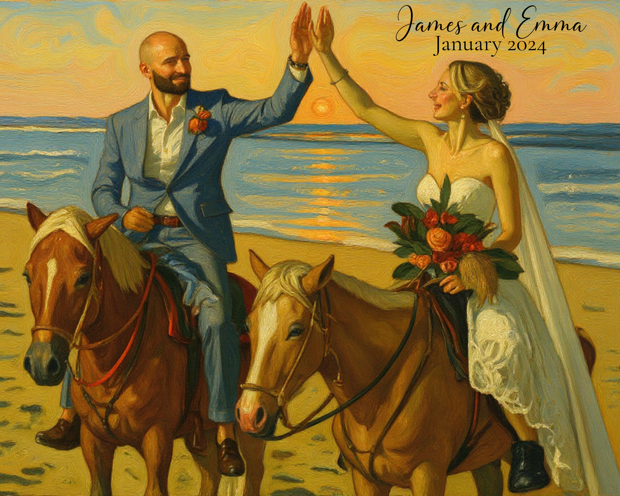 Personalized Couple/Family Portrait Digital Print - Style L