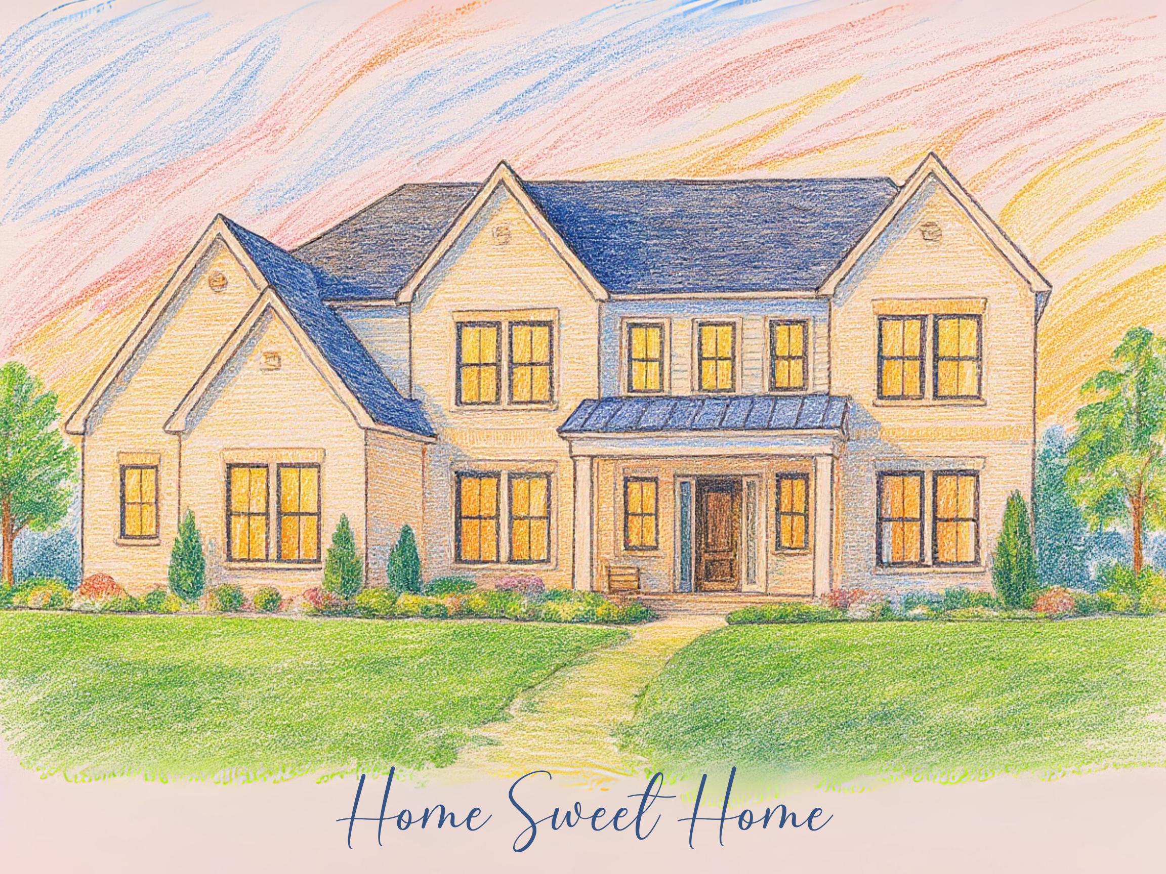 Personalized Home/Vacation Spot Portrait Digital Print - Style O