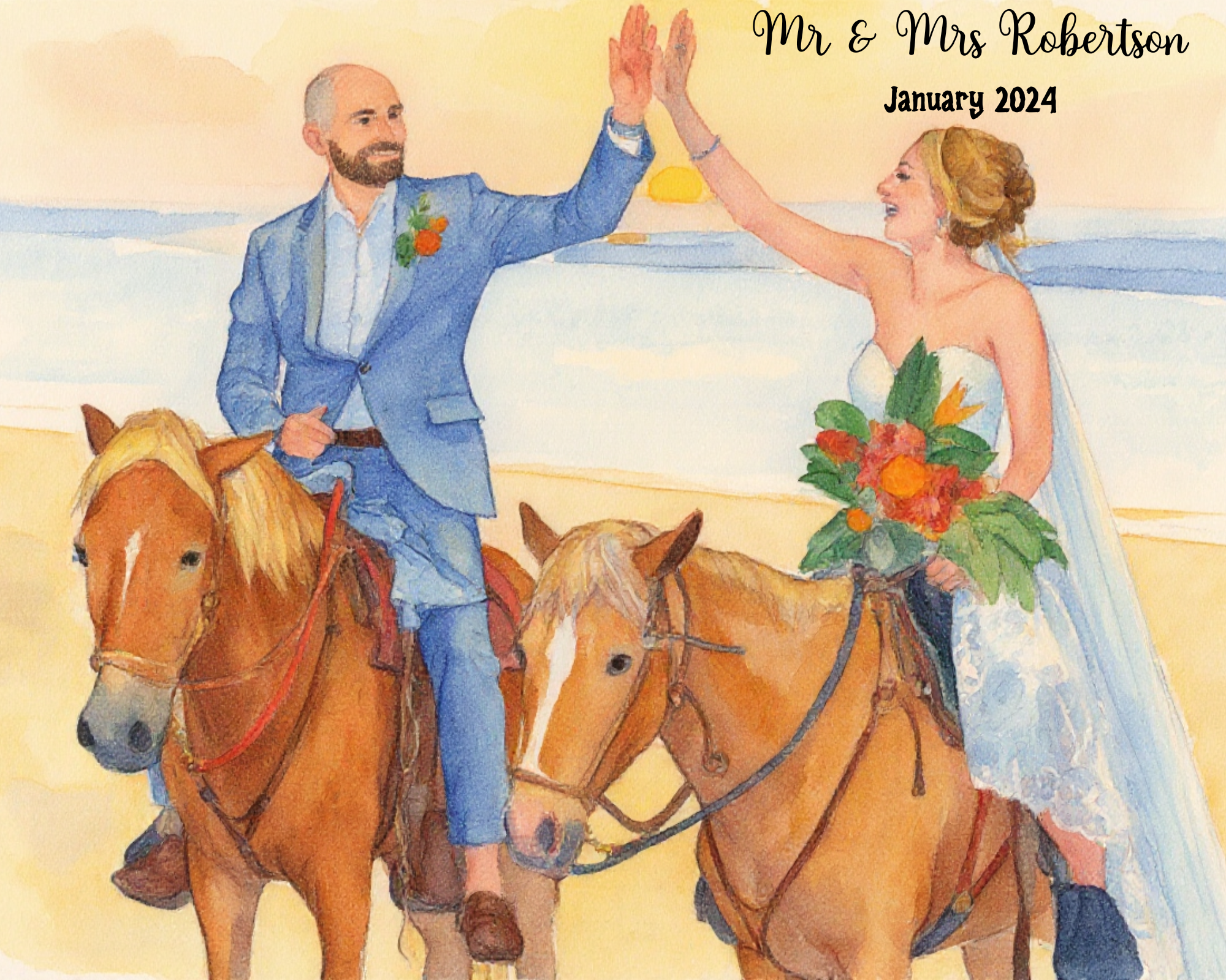 Personalized Canvas & Framed Digital Art - Style J