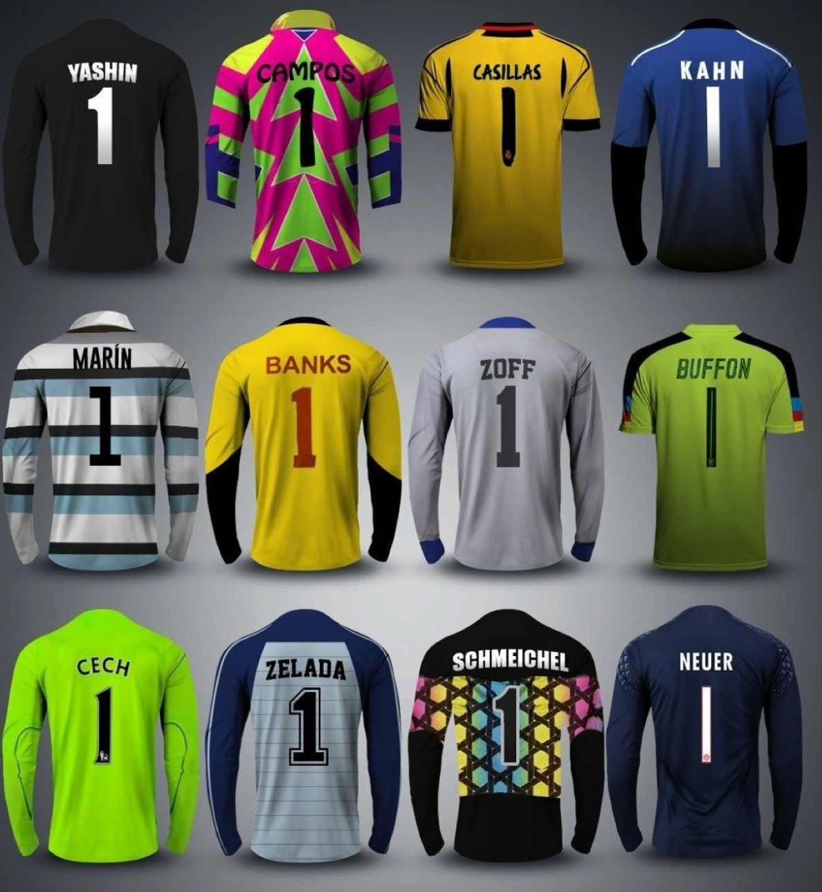 Camisetas clasicas de fútbol.