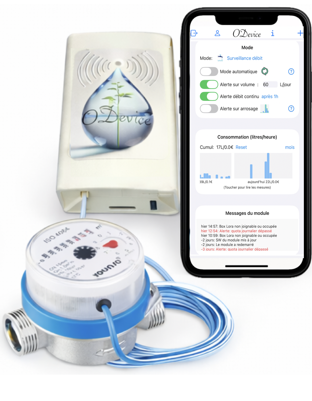 Kit connecté pour compteur d’eau à Impulsions  (choix des versions)