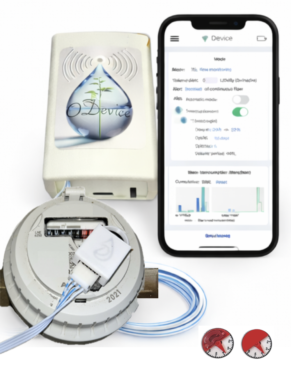 Kit connecté pour compteur d’eau disque non métallique  (choix des versions)