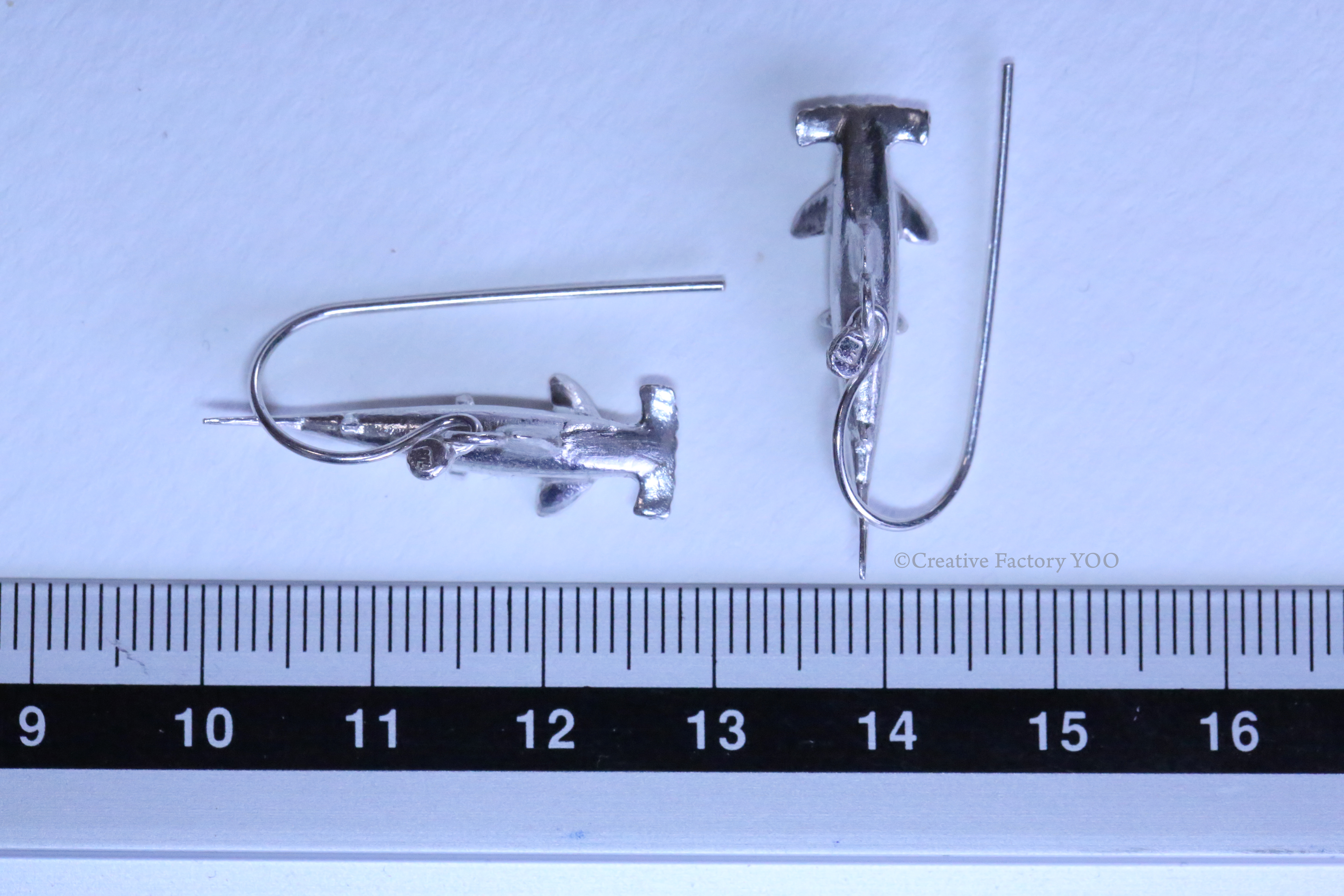 Scalloped Hammerhead Shark Earrings