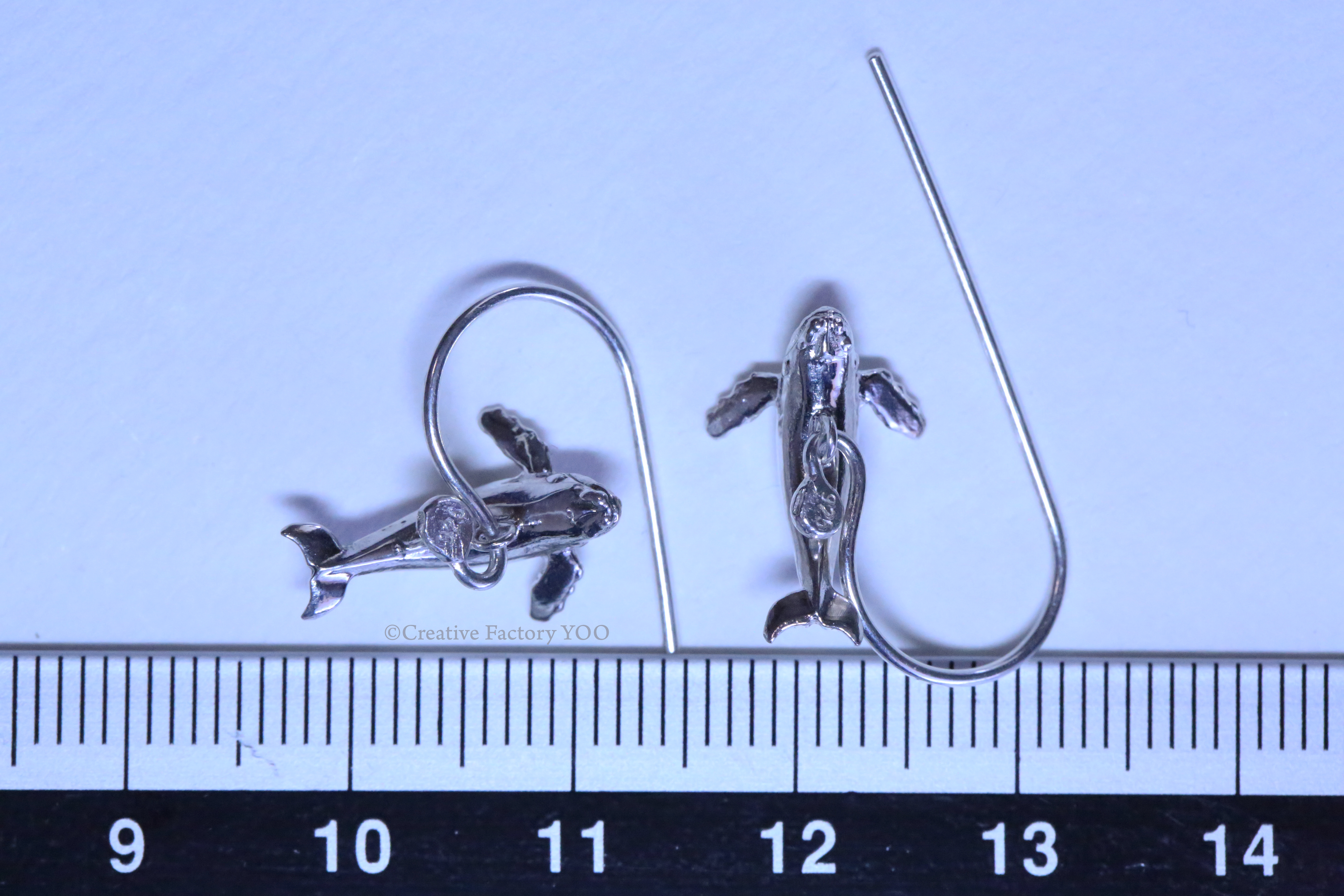 Mini Humpback Whale Earrings