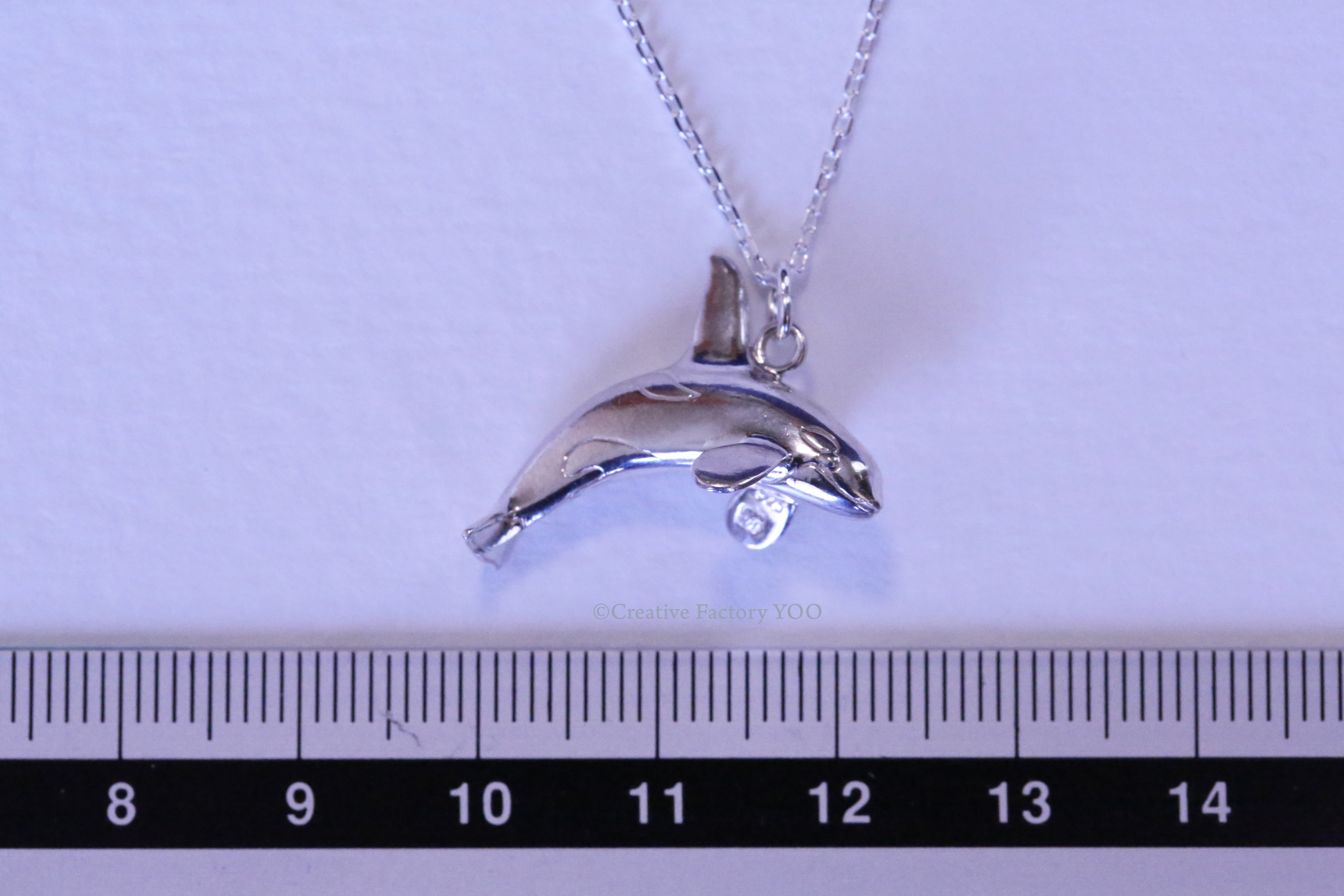  Orca / Killer Whale (Jumping Shape) Pendant with Chain