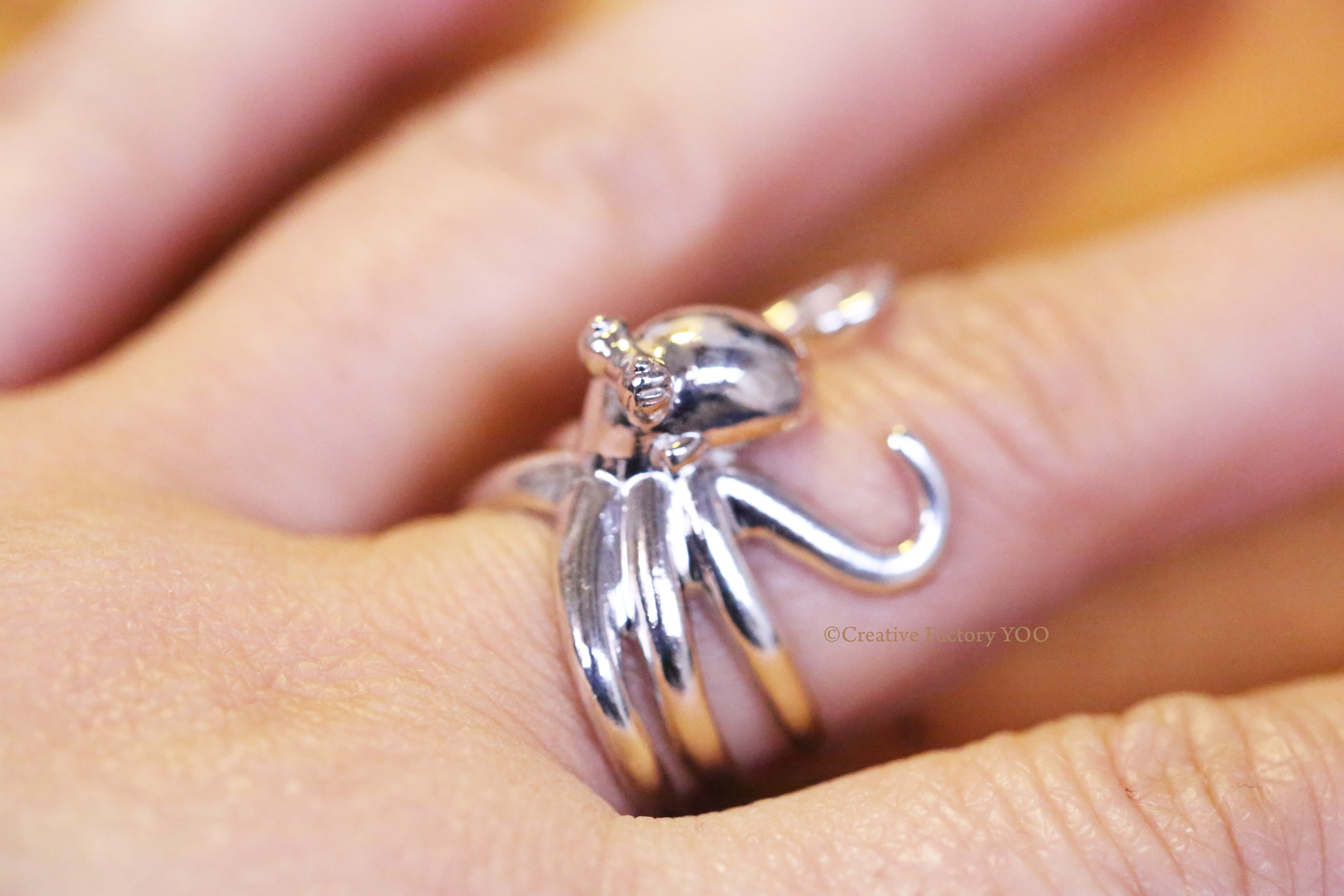 Cocconut Octopus Silver Ring