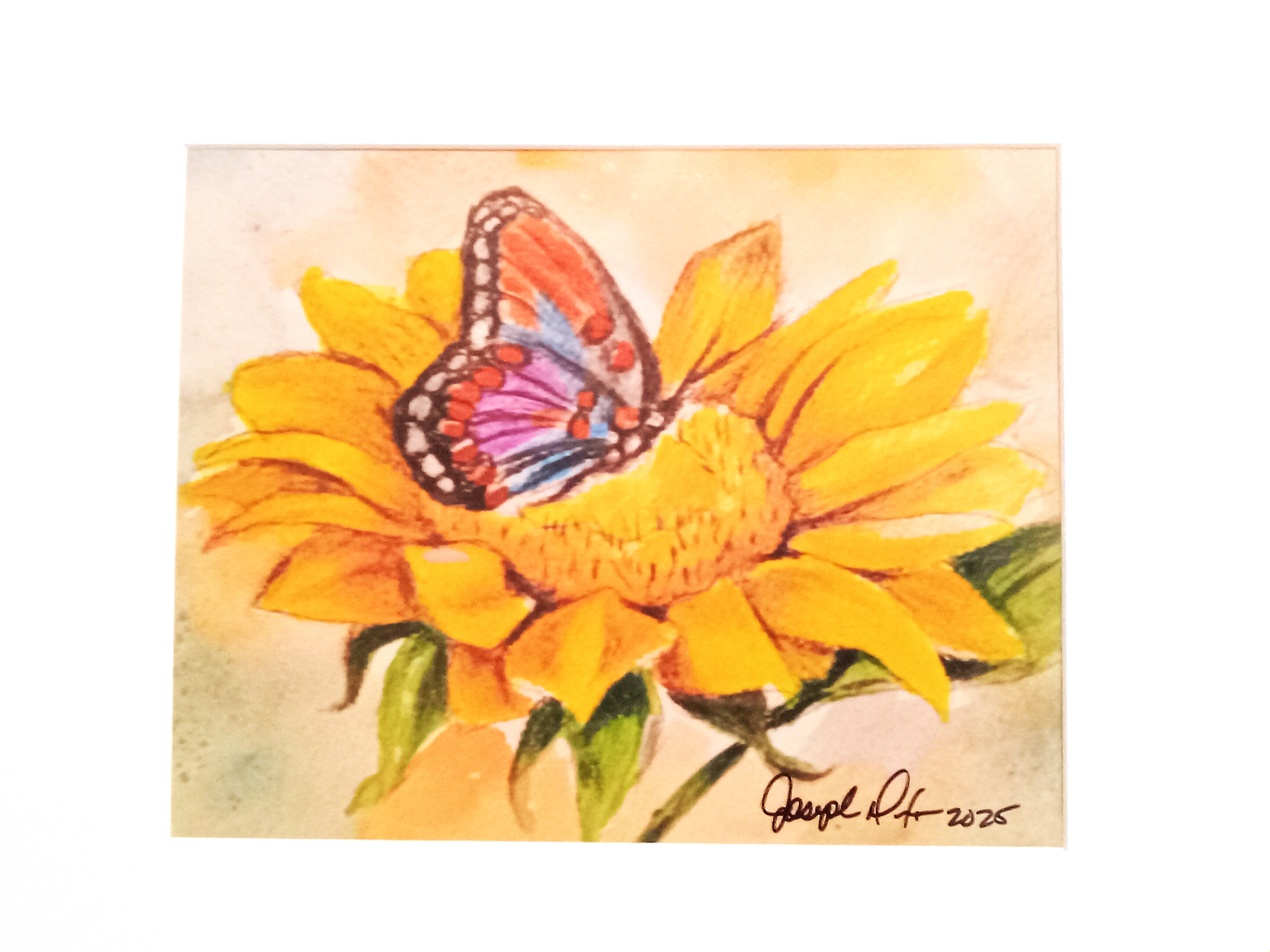 Art and The Garden Series "Butterfly on Sunflower" 