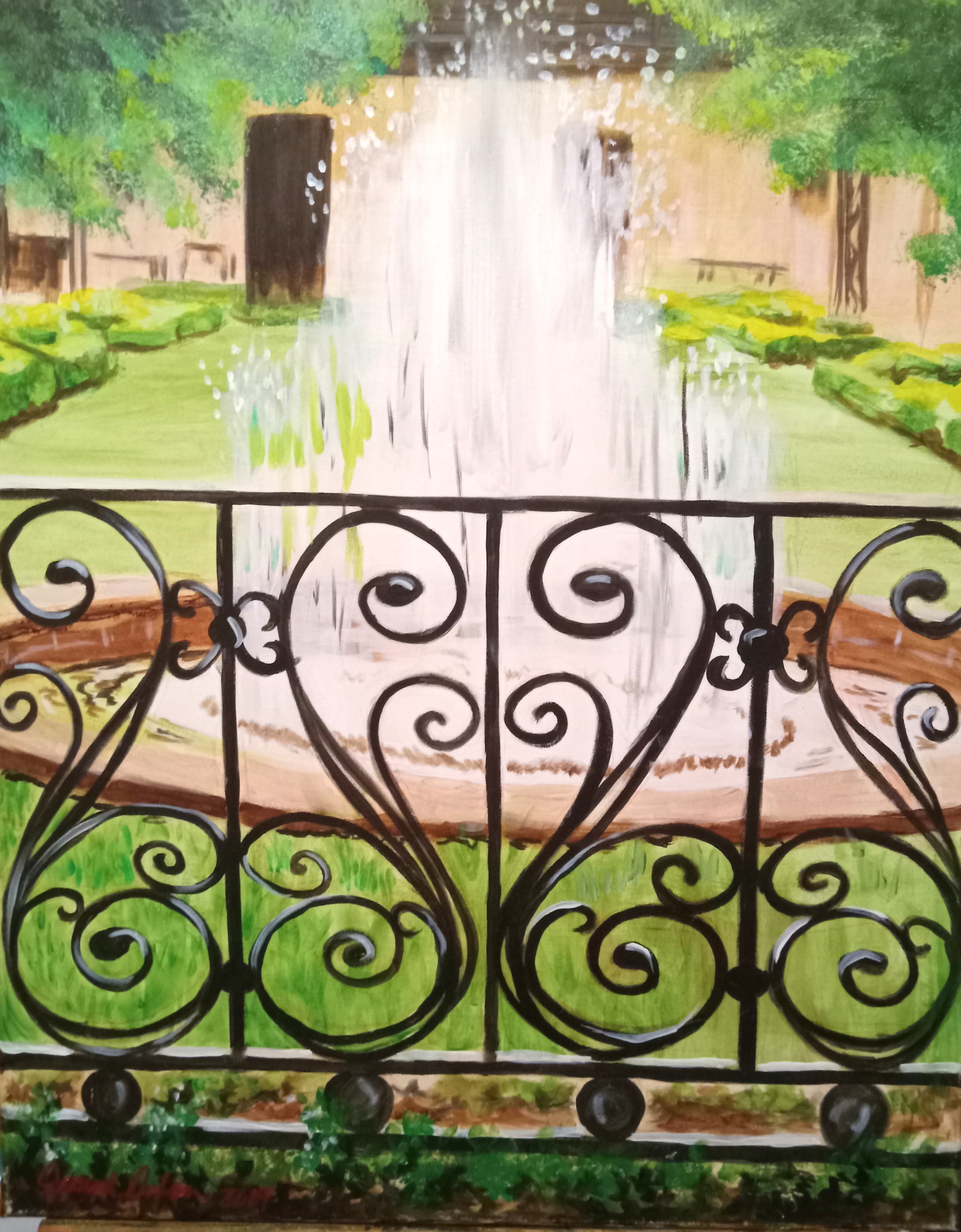 Landscapes of Bayou Bend Series Fountain 1