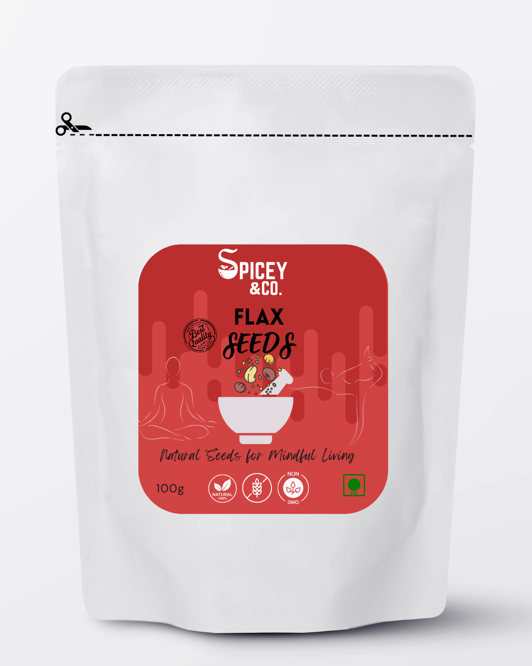 SpiceyNCo Premium Flax Seeds 250 g – 100% Raw & Unroasted Superfood | Rich in Omega‑3, Fiber & Plant Protein | Supports Heart, Digestion & Weight Control
