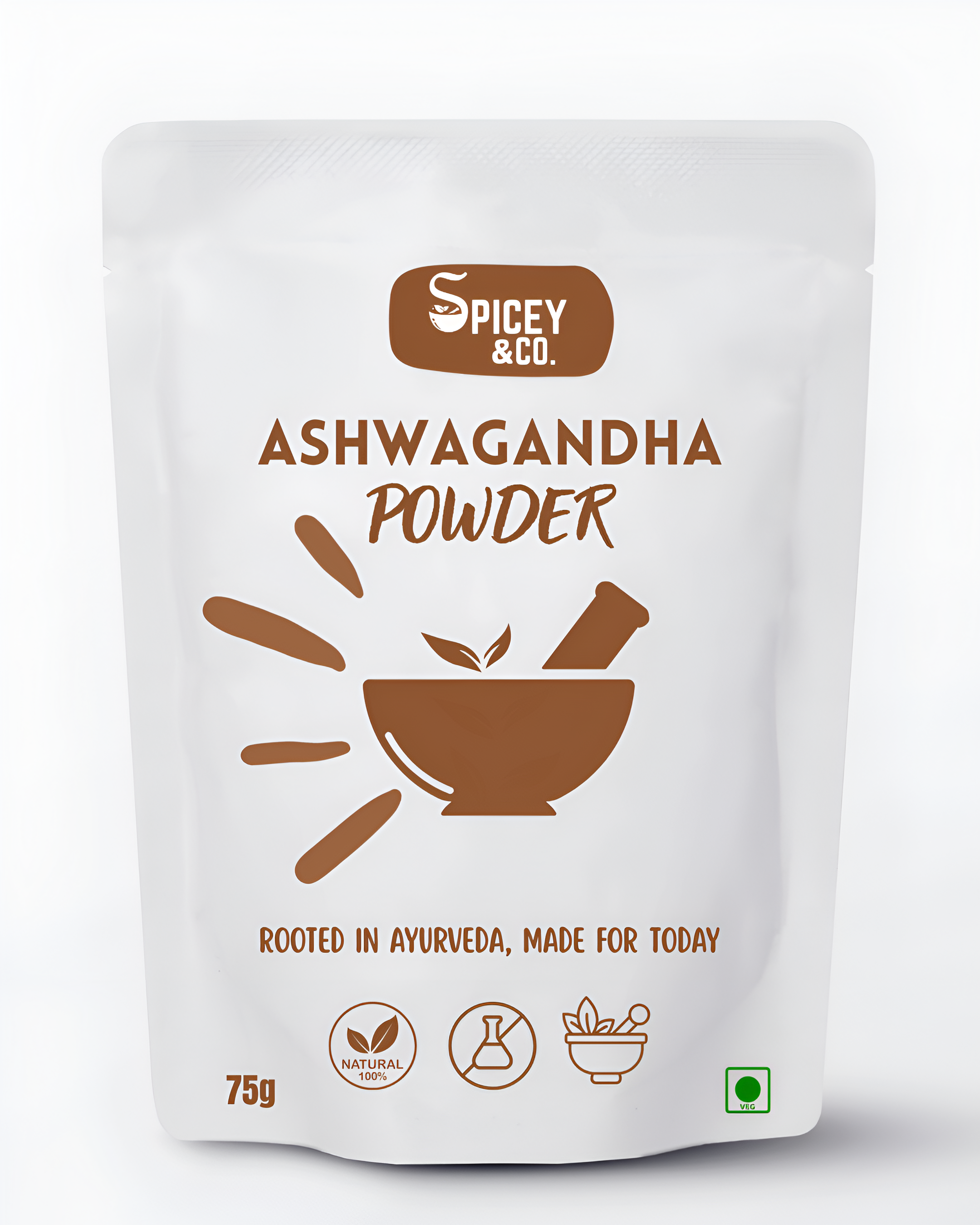 SpiceyNCo Ashwagandha Root Powder (75 Grams)| Pure | Natural| Helps Fight Anxiety & Stress| Better Sleep & Strength | Withania Somnifera/ Asvagandha Churna