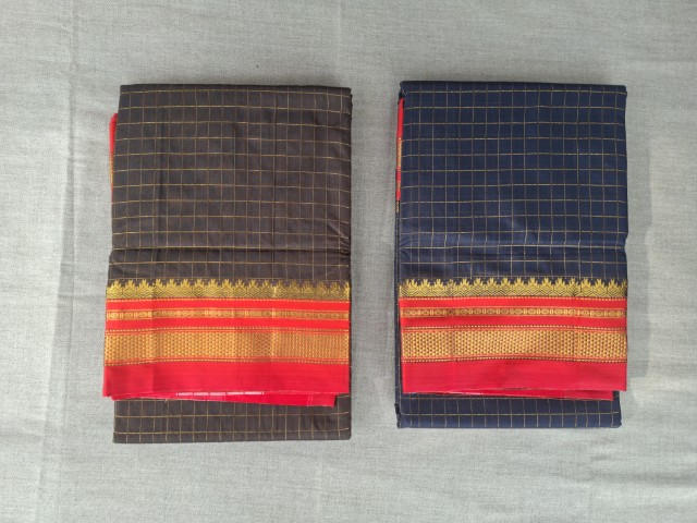 Traditional Checks Sarees(RMJCB-54)