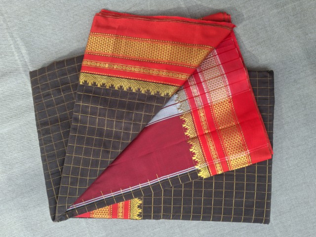 Traditional Checks Sarees(RMJCB-54)