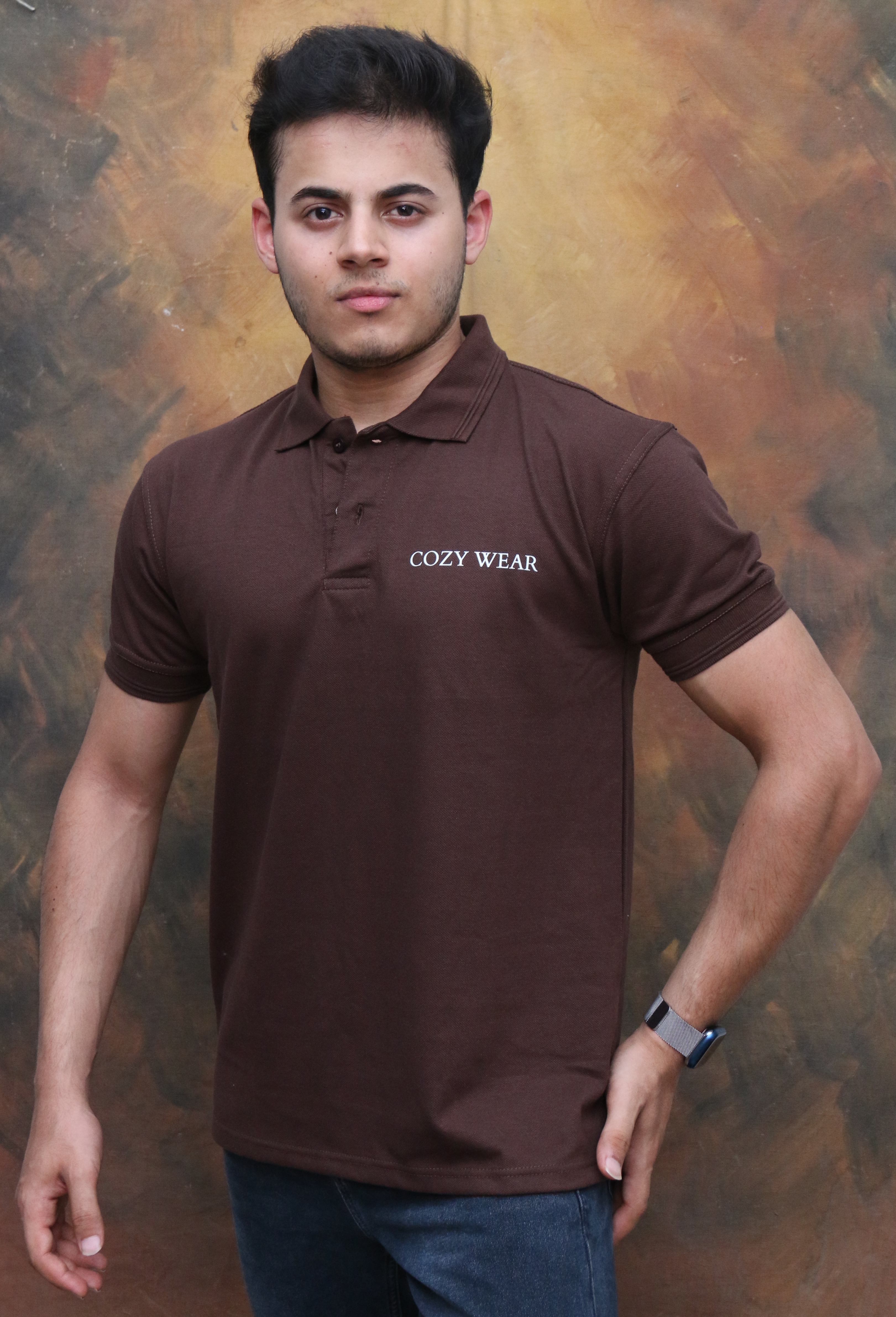 COZY WEAR Brown Polo T-shirt