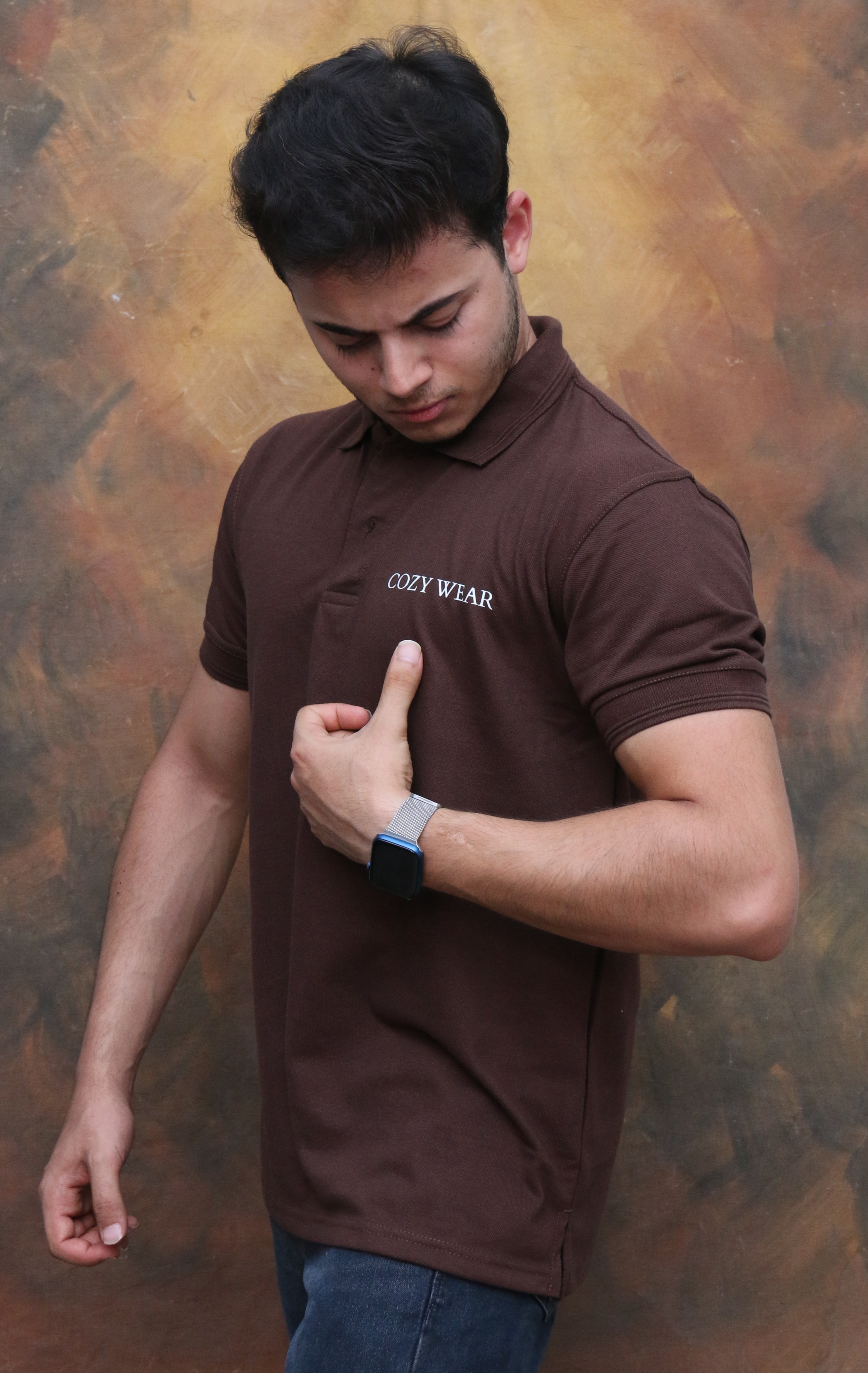 COZY WEAR Brown Polo T-shirt