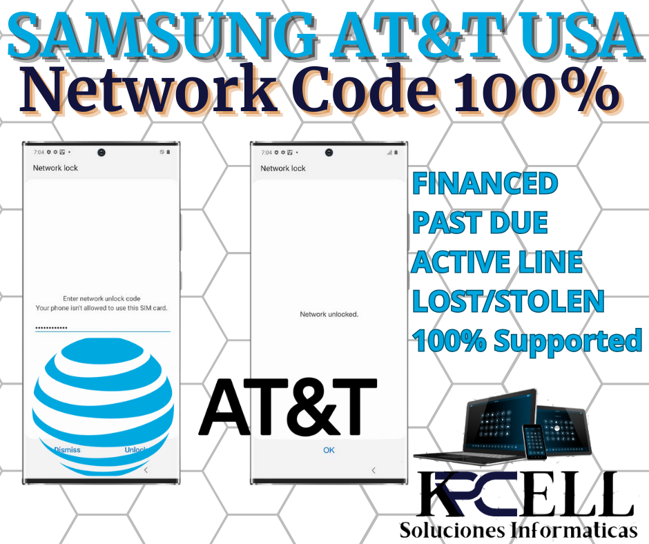 SAMSUNG AT&T CODE 100% 