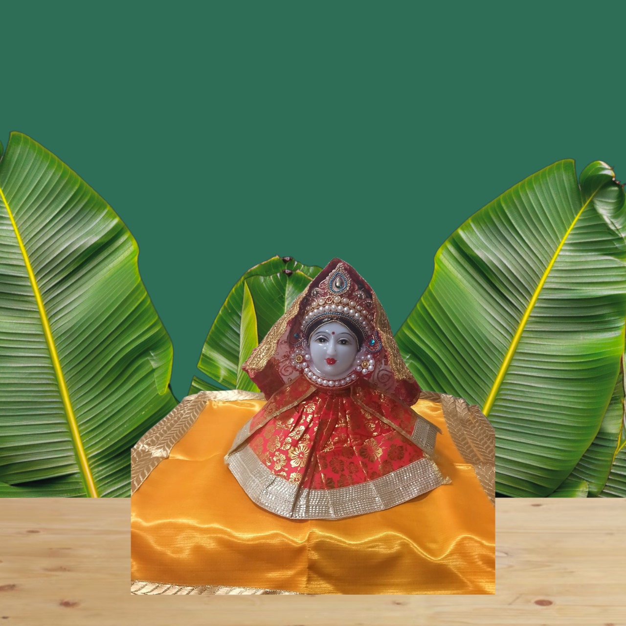 Decorative Red Lehenga for Deity Idol