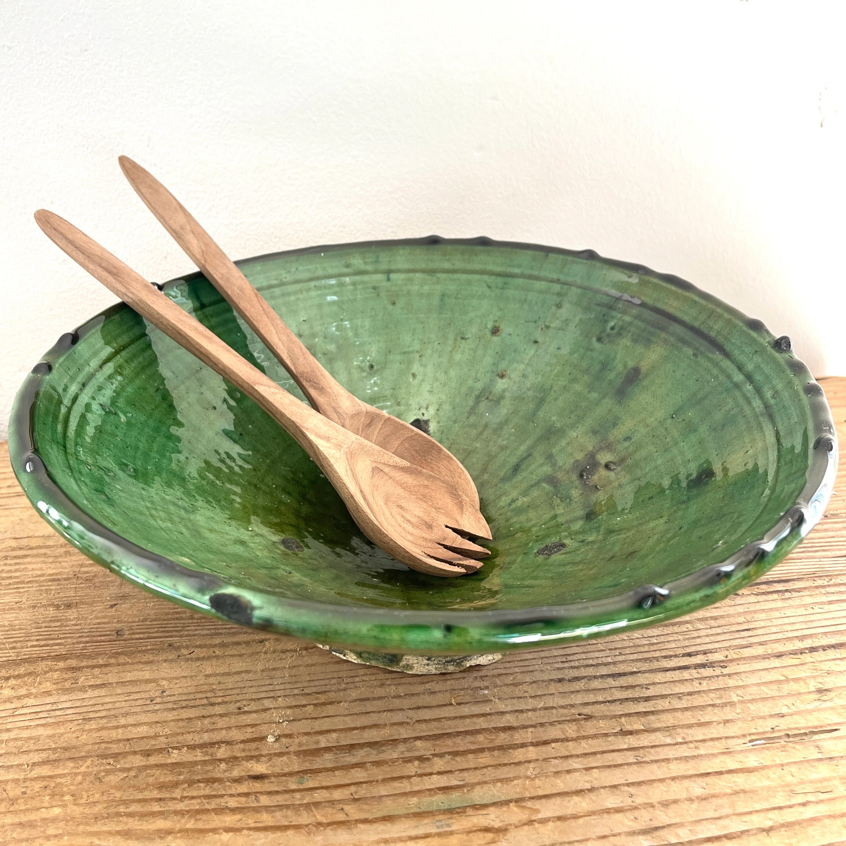 Handcrafted Green Ceramic Bowl