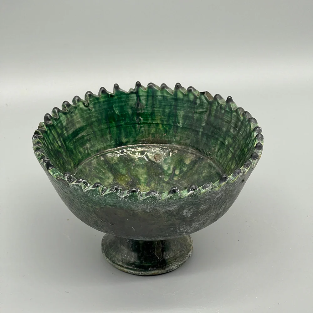 Green Glazed Ceramic Bowl
