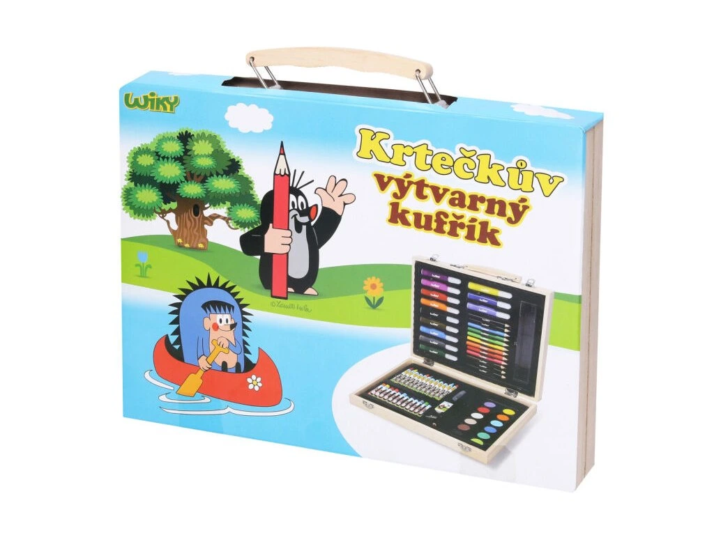 Kufřík výtvarných potřeb dřevěný Krtek
