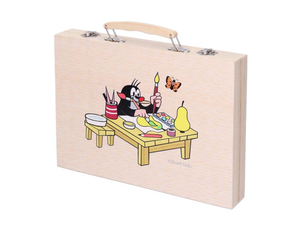 Kufřík výtvarných potřeb dřevěný Krtek