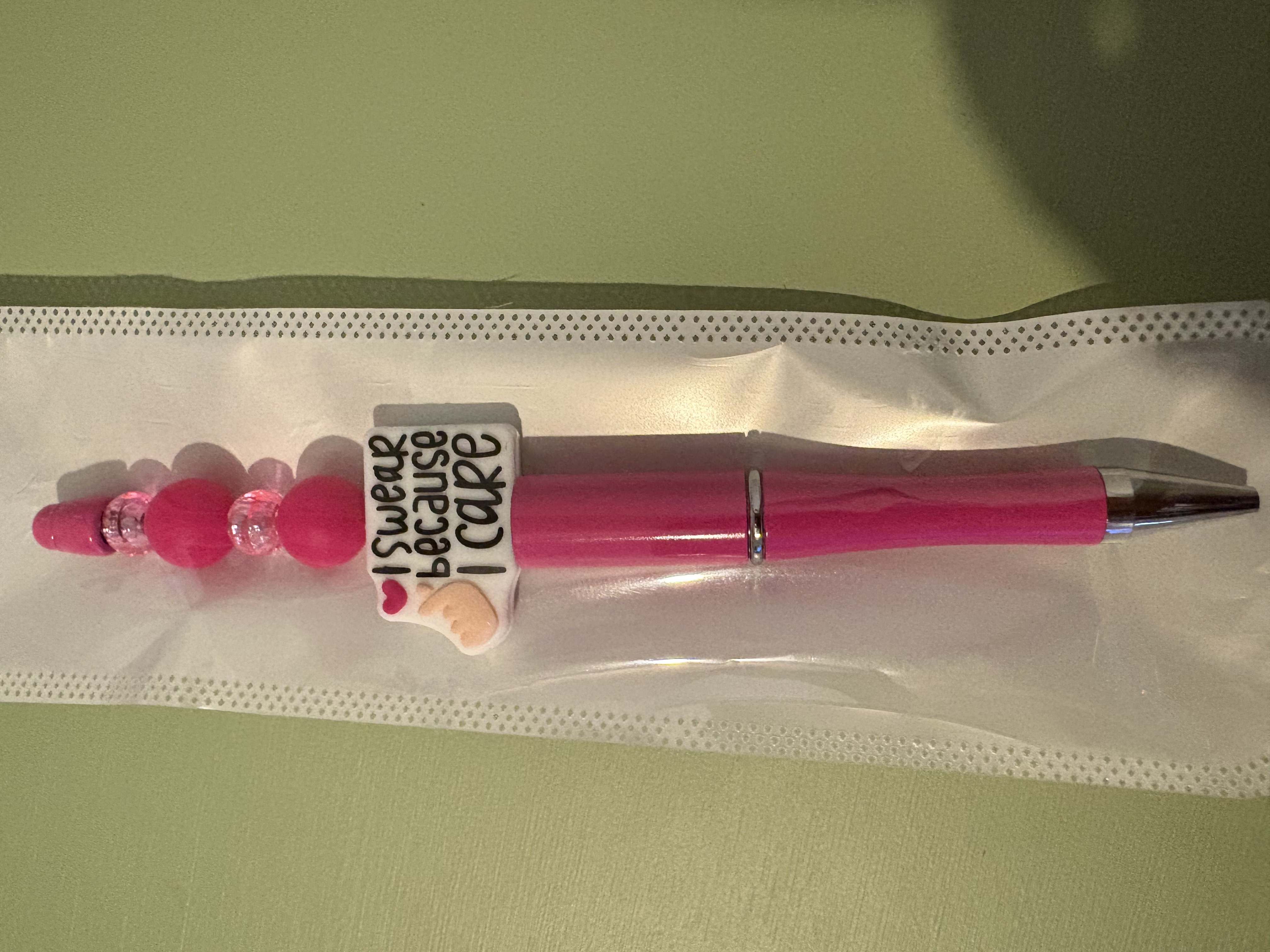 Pink Beaded Pen