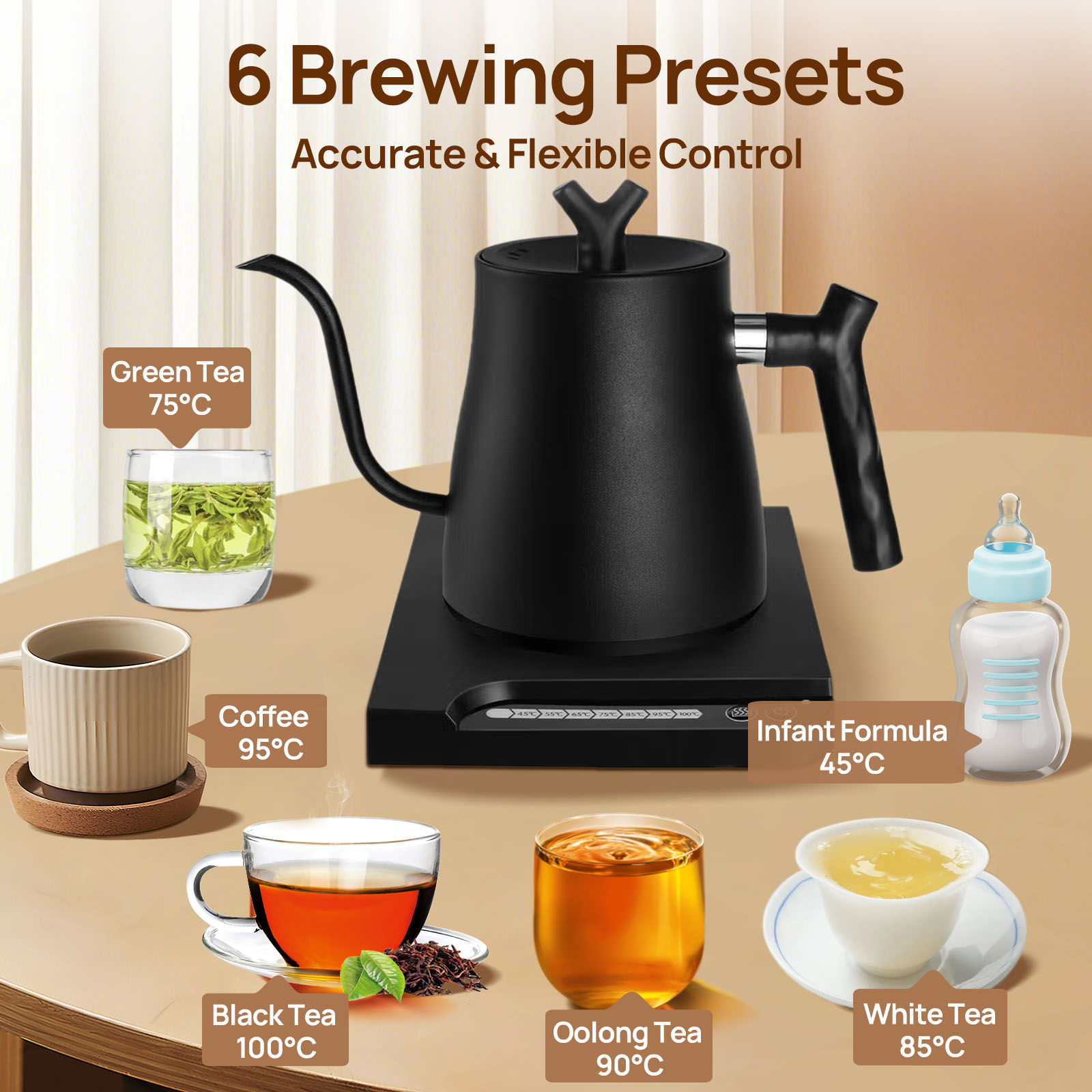 Brutelle Electric Gooseneck Kettle