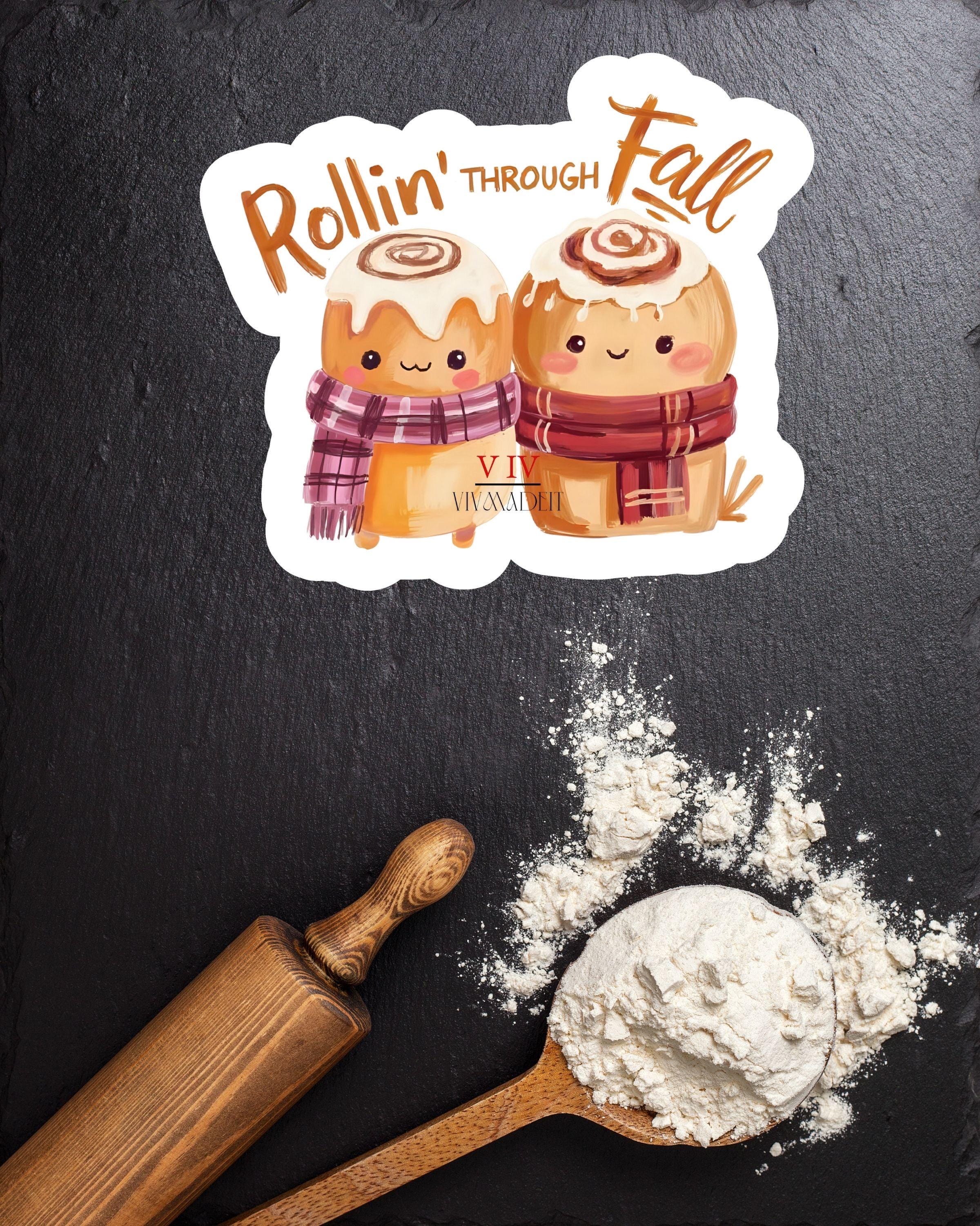 Cinnamon Roll Fall Sticker: Cozy Autumn Food Decor